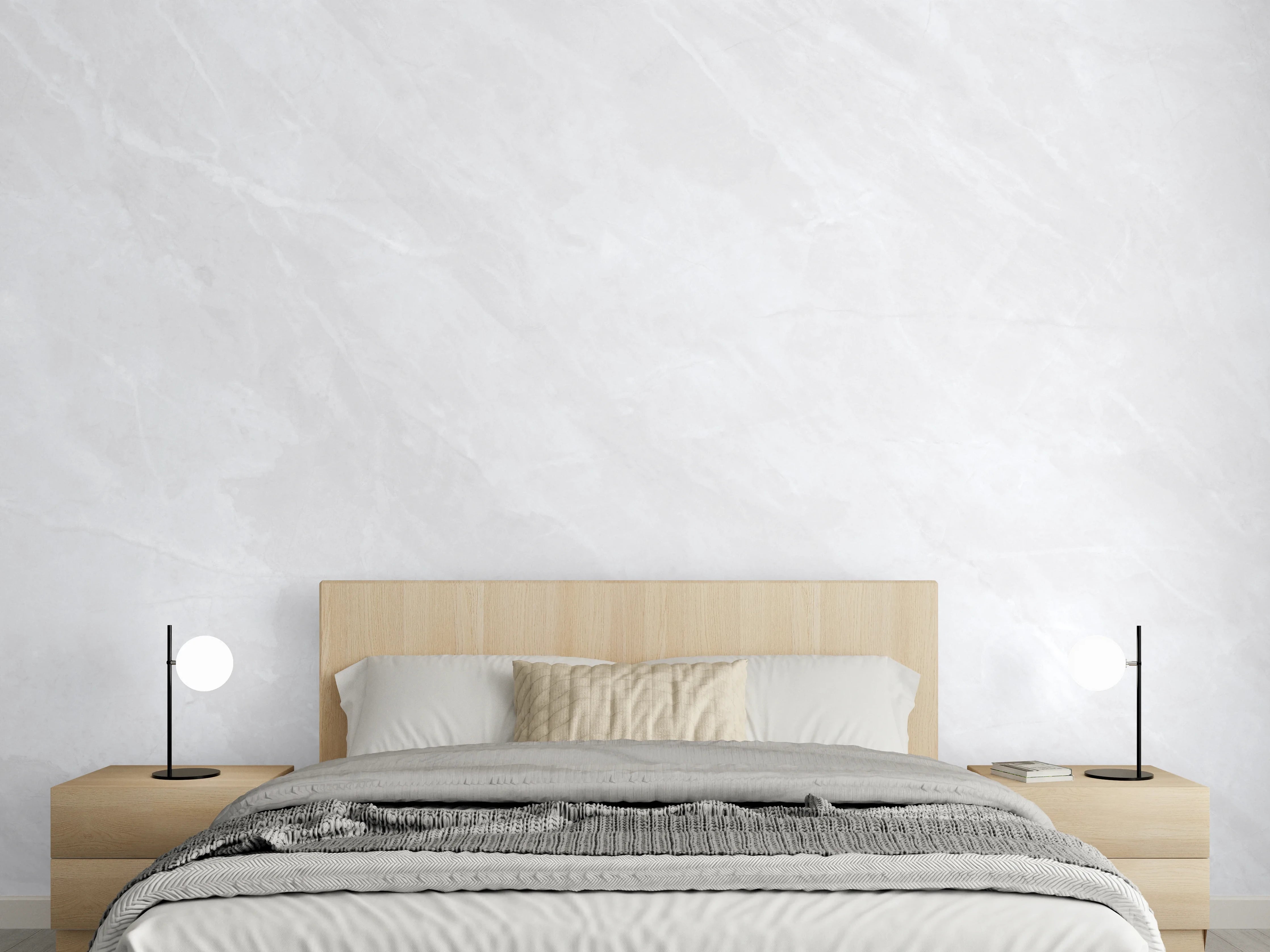 Wandverkleidung Schlafzimmer - Natürliche weiße Marmortextur