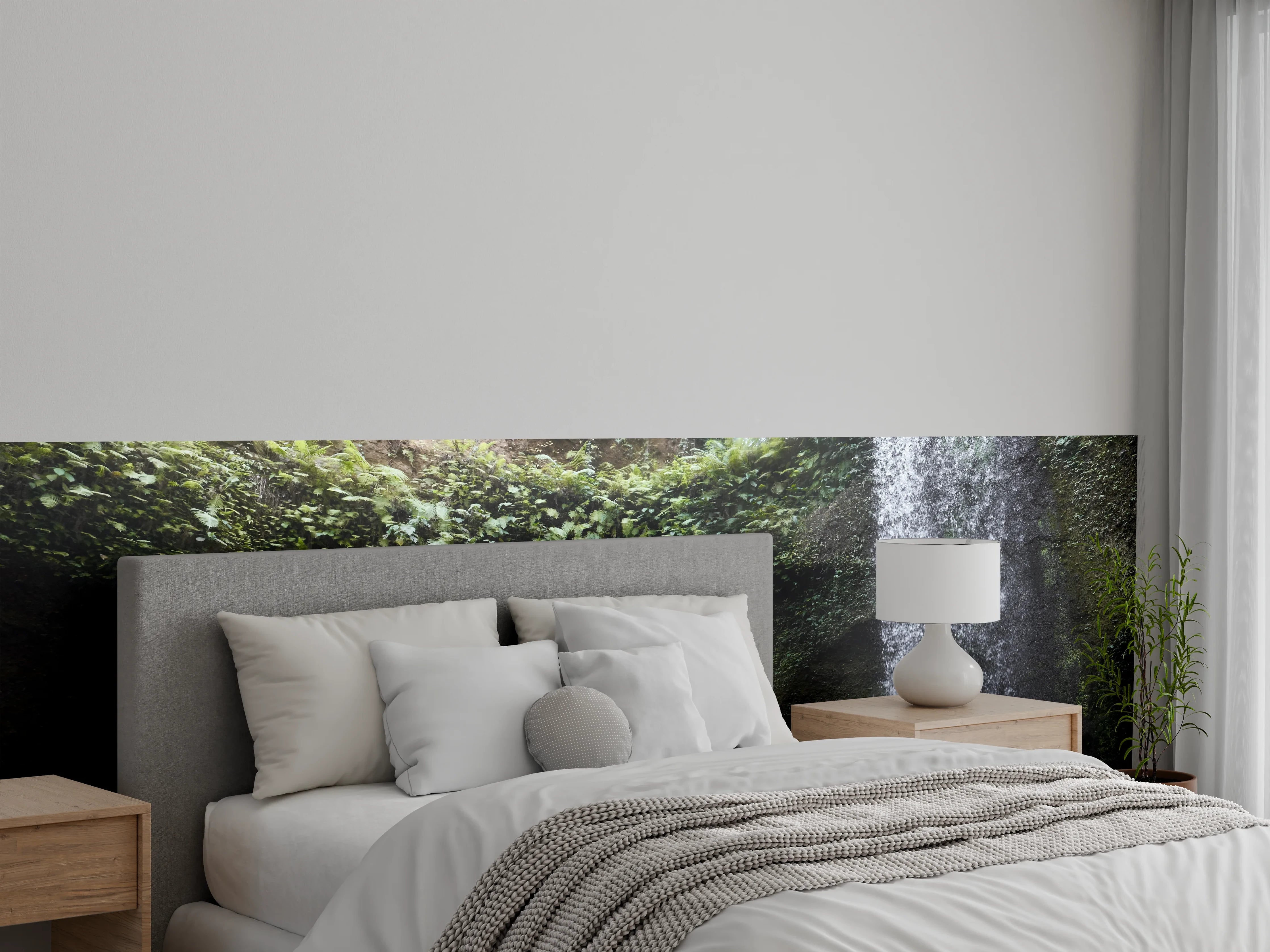 Wandverkleidung Schlafzimmer - Natürlicher Wasserfall im Dschungel