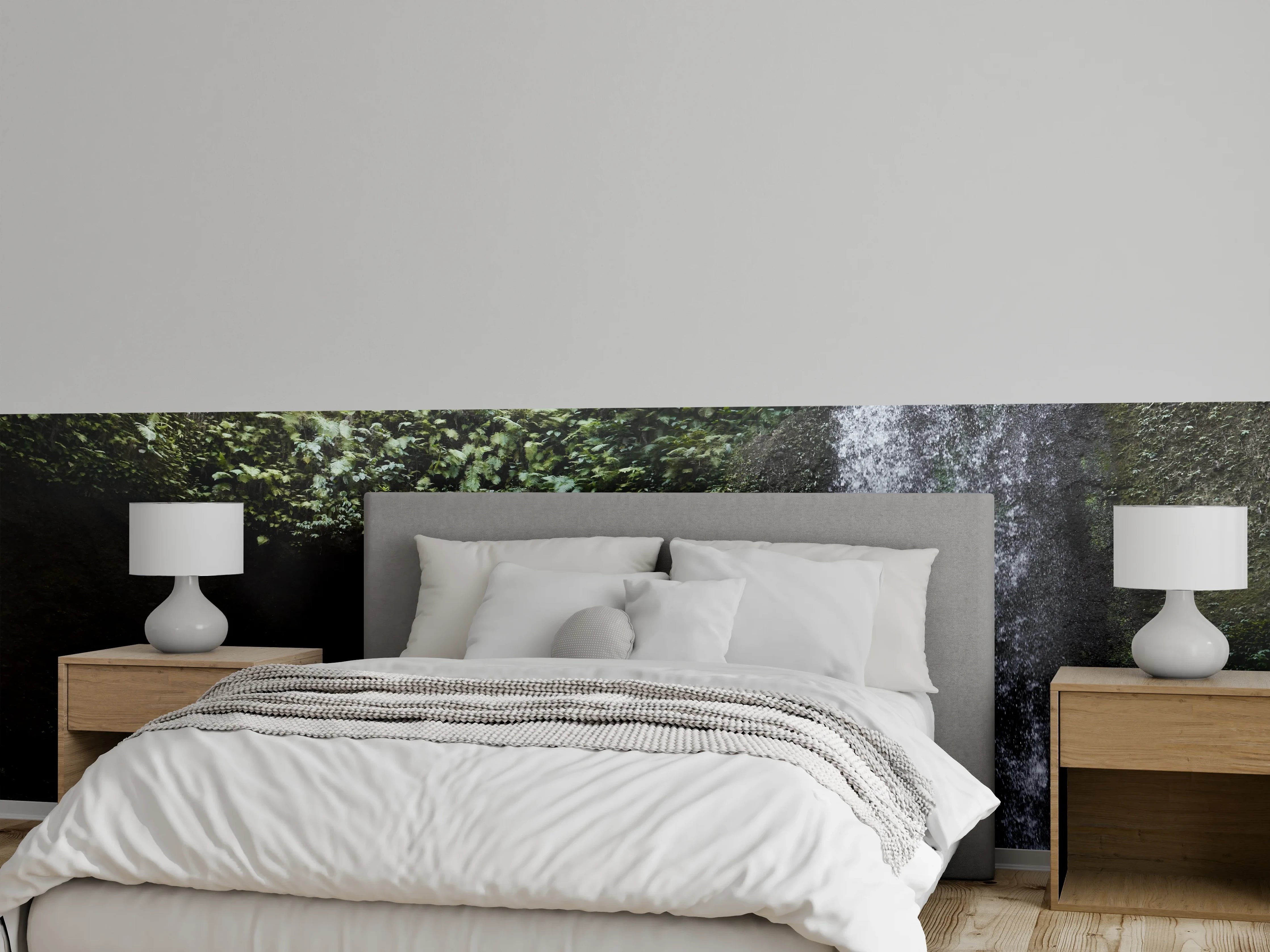 Wandverkleidung Schlafzimmer - Natürlicher Wasserfall im Dschungel