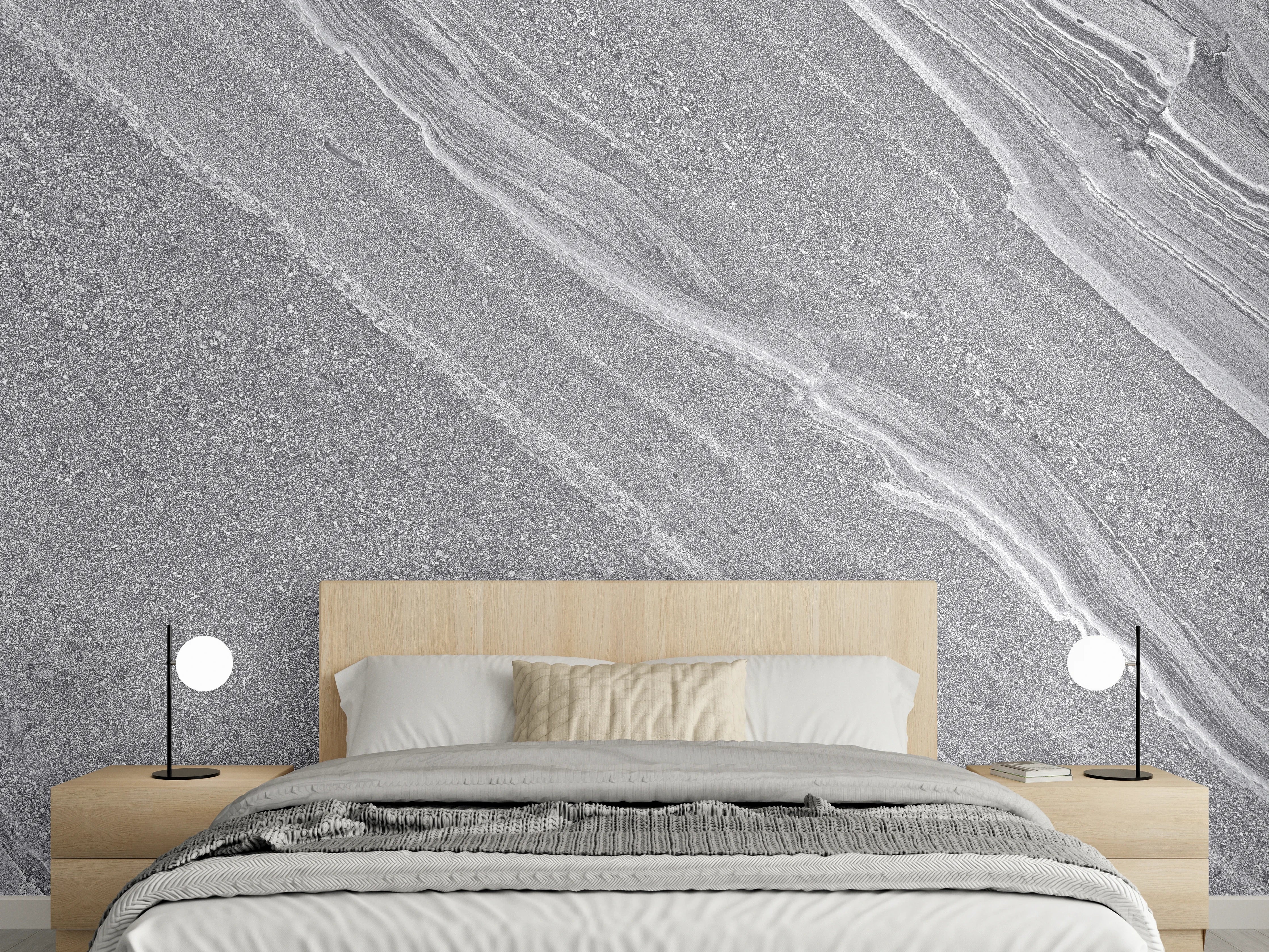 Wandverkleidung Schlafzimmer - Natürlicher gräulicher Marmor