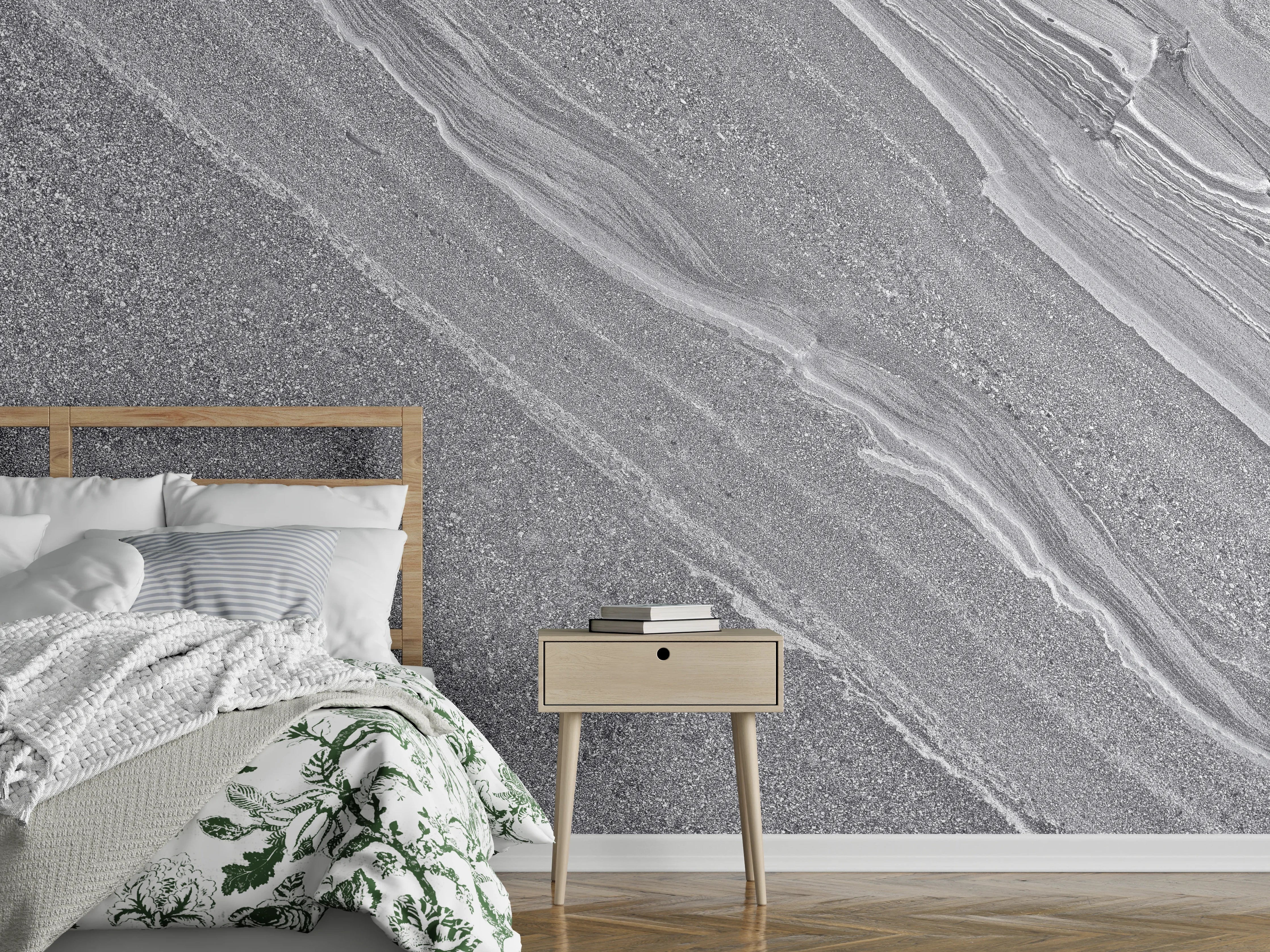 Wandverkleidung Schlafzimmer - Natürlicher gräulicher Marmor