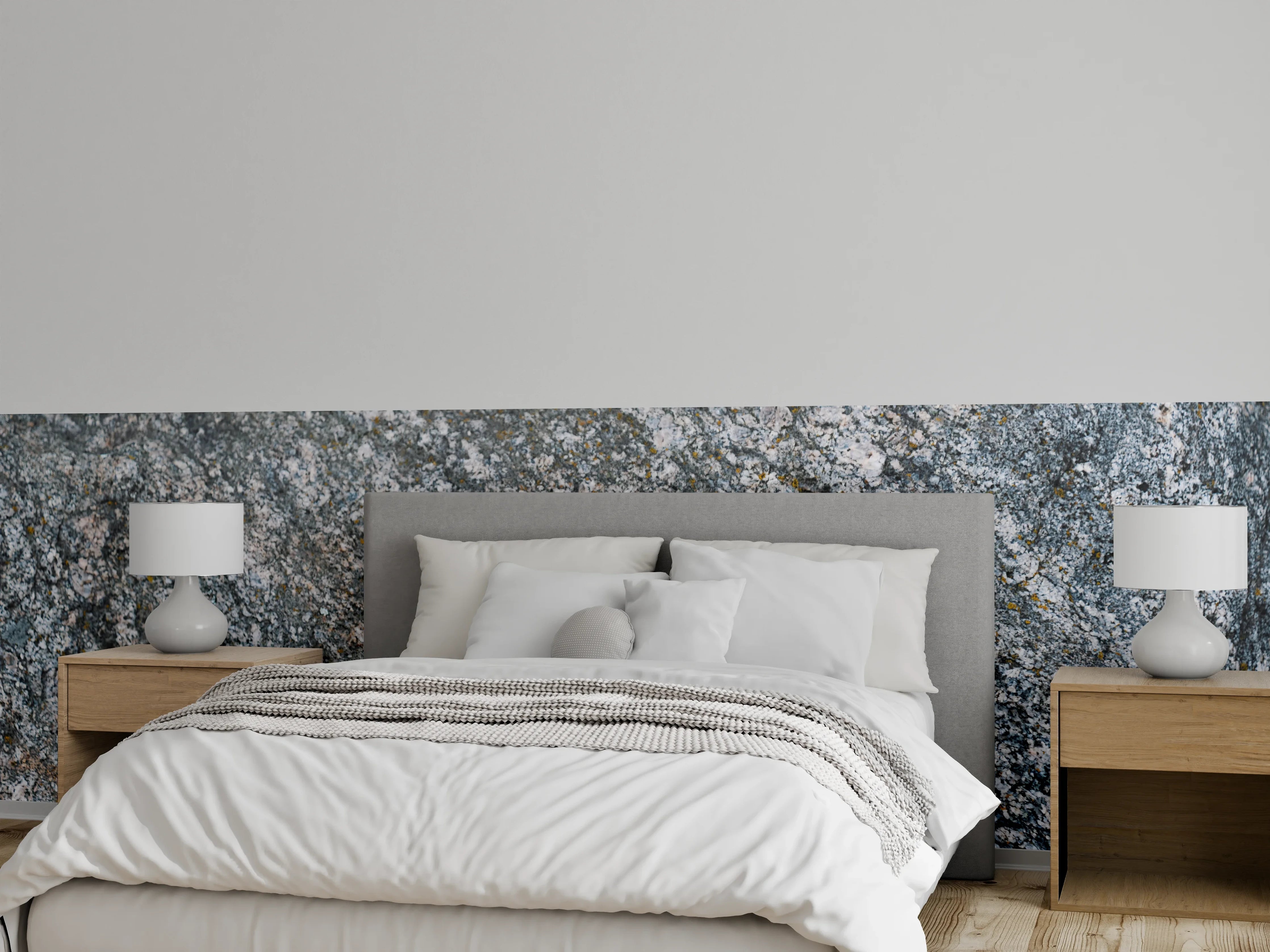 Wandverkleidung Schlafzimmer - Natürliches Granit-Muster in Grau