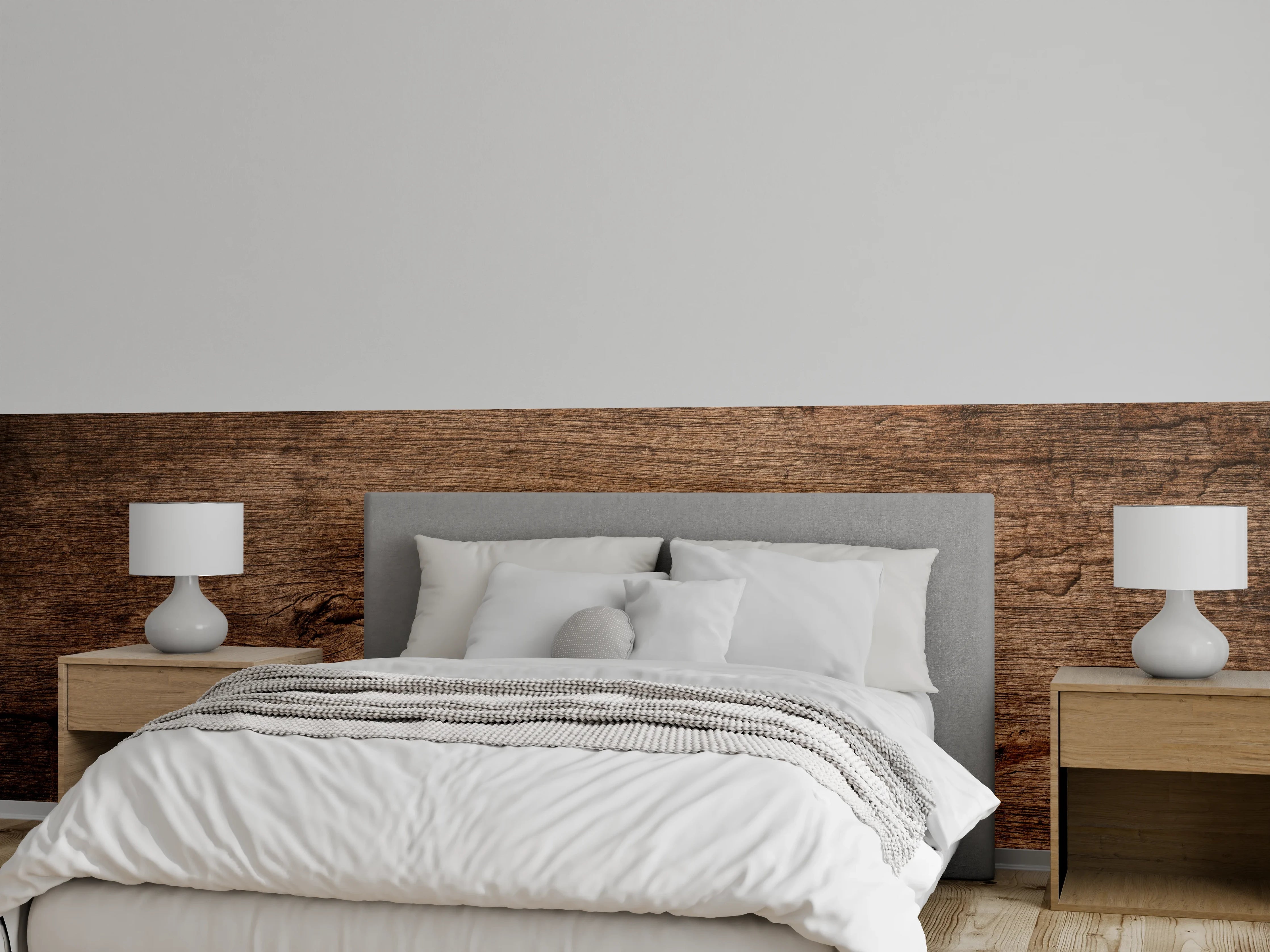 Wandverkleidung Schlafzimmer - Natürliches Holzmaserung Design