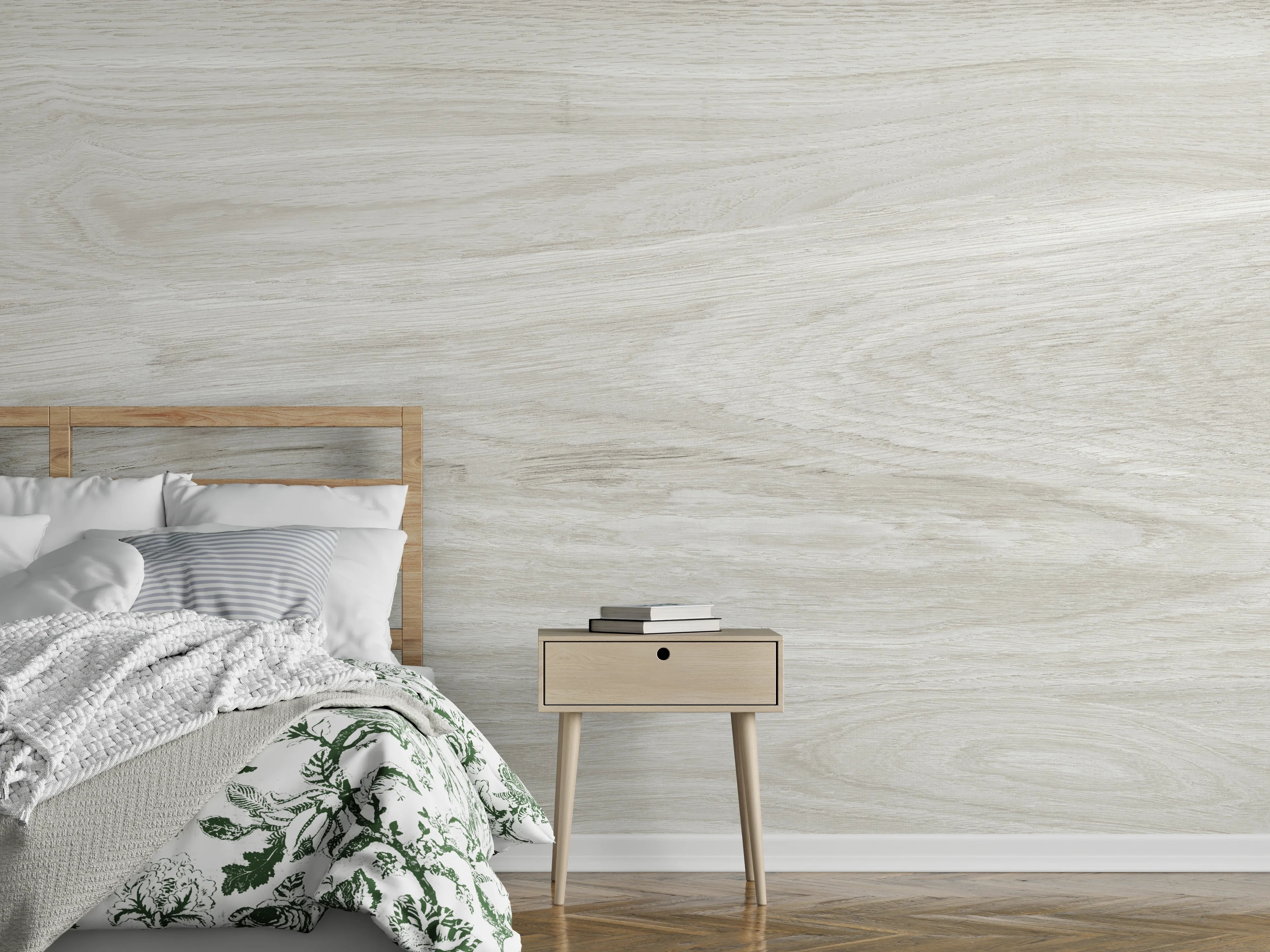 Wandverkleidung Schlafzimmer - Natürliches helles Holzmuster