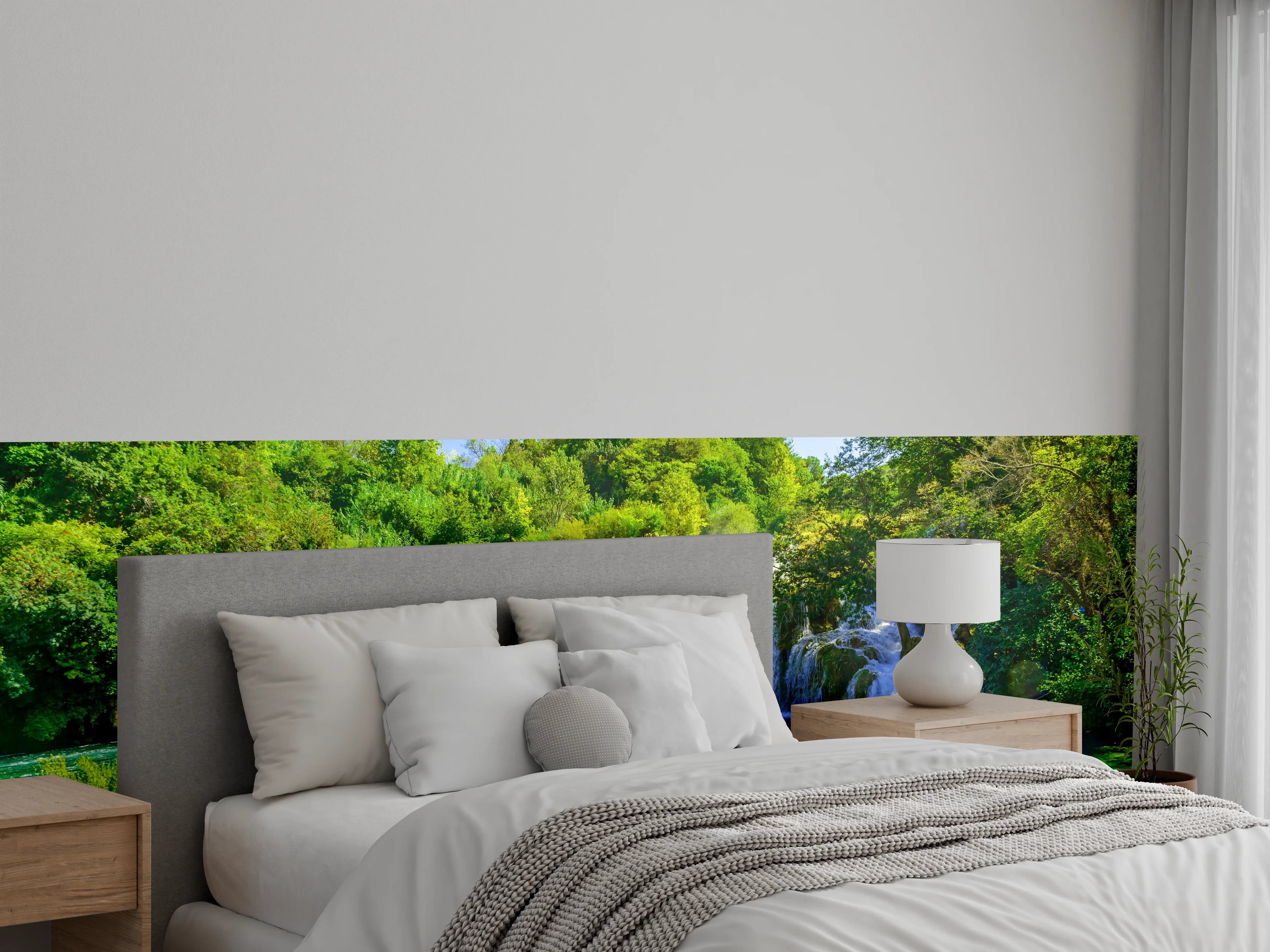 Wandverkleidung Schlafzimmer - Natur Wasserfall Landschaft Wandbild