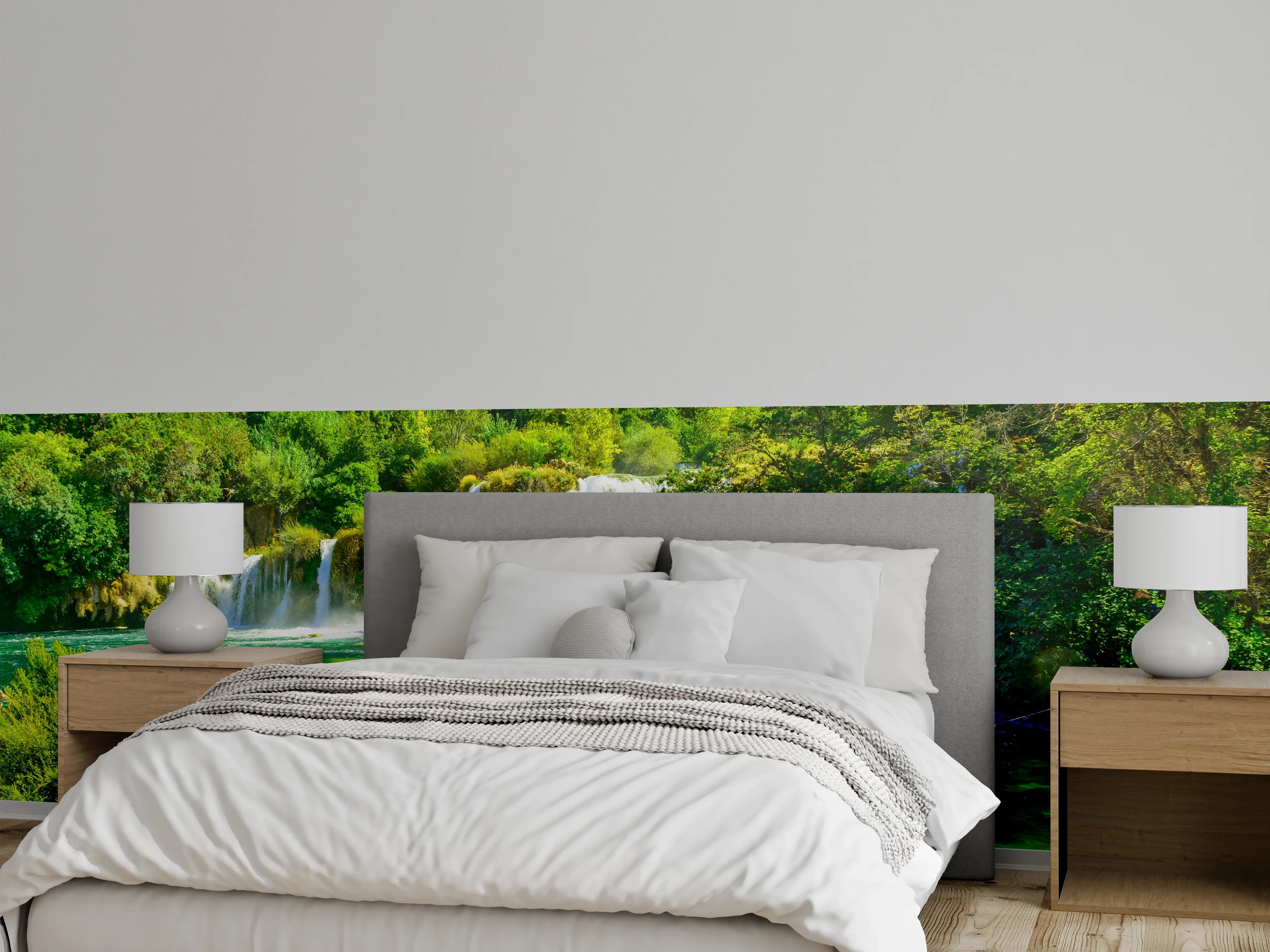 Wandverkleidung Schlafzimmer - Natur Wasserfall Landschaft Wandbild