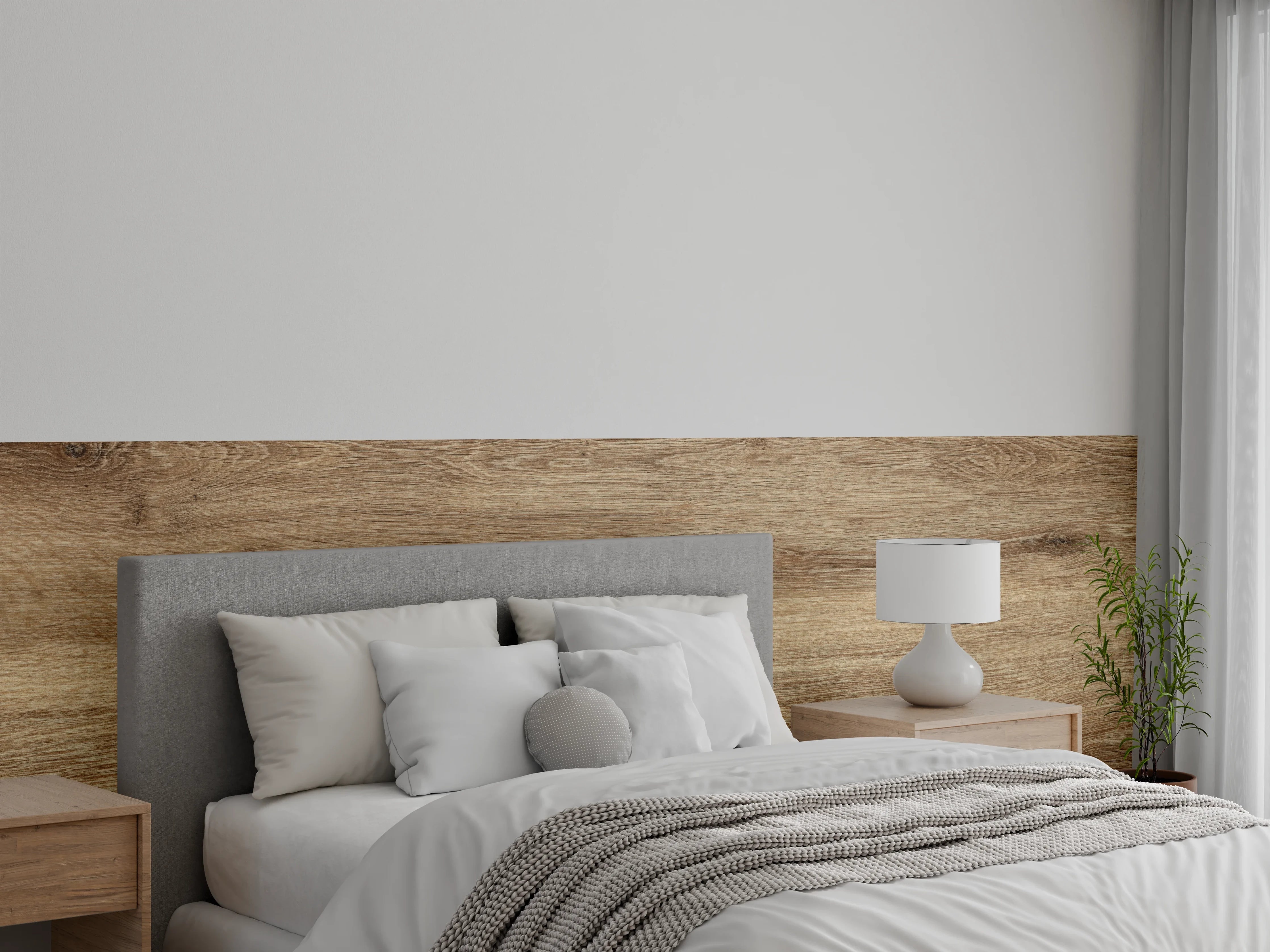 Wandverkleidung Schlafzimmer - Naturbraune Altholztextur 1