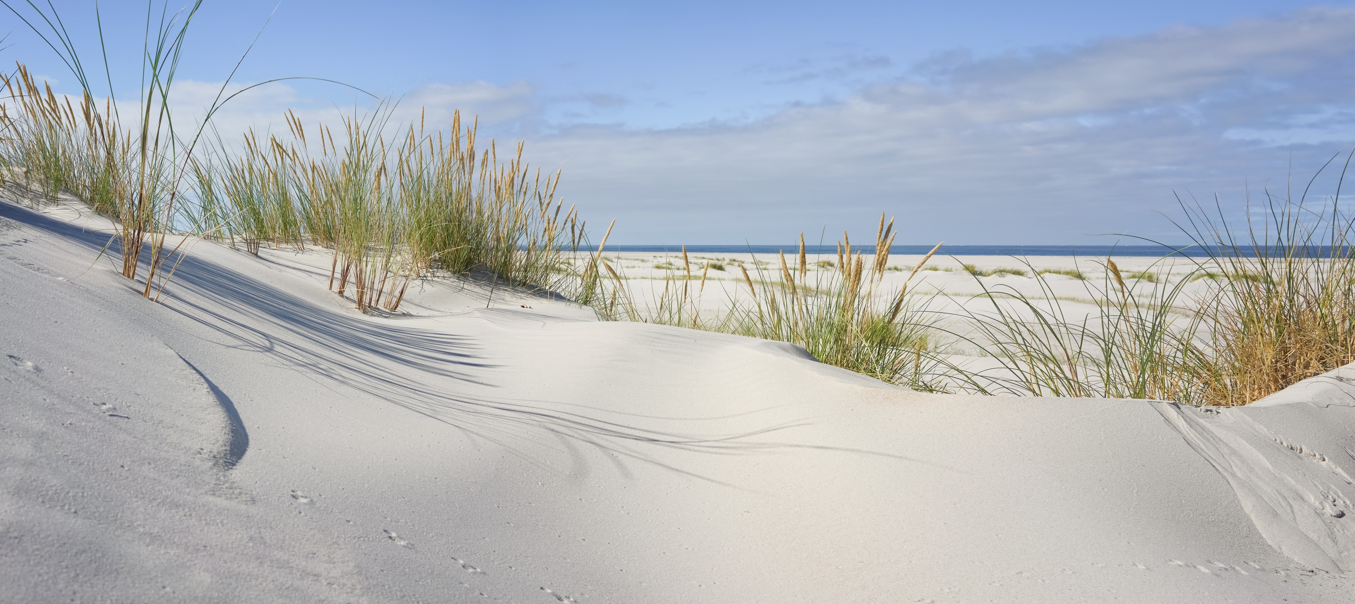 Wandverkleidung Schlafzimmer-Naturstrand Dünen Sanft Weiß Blau