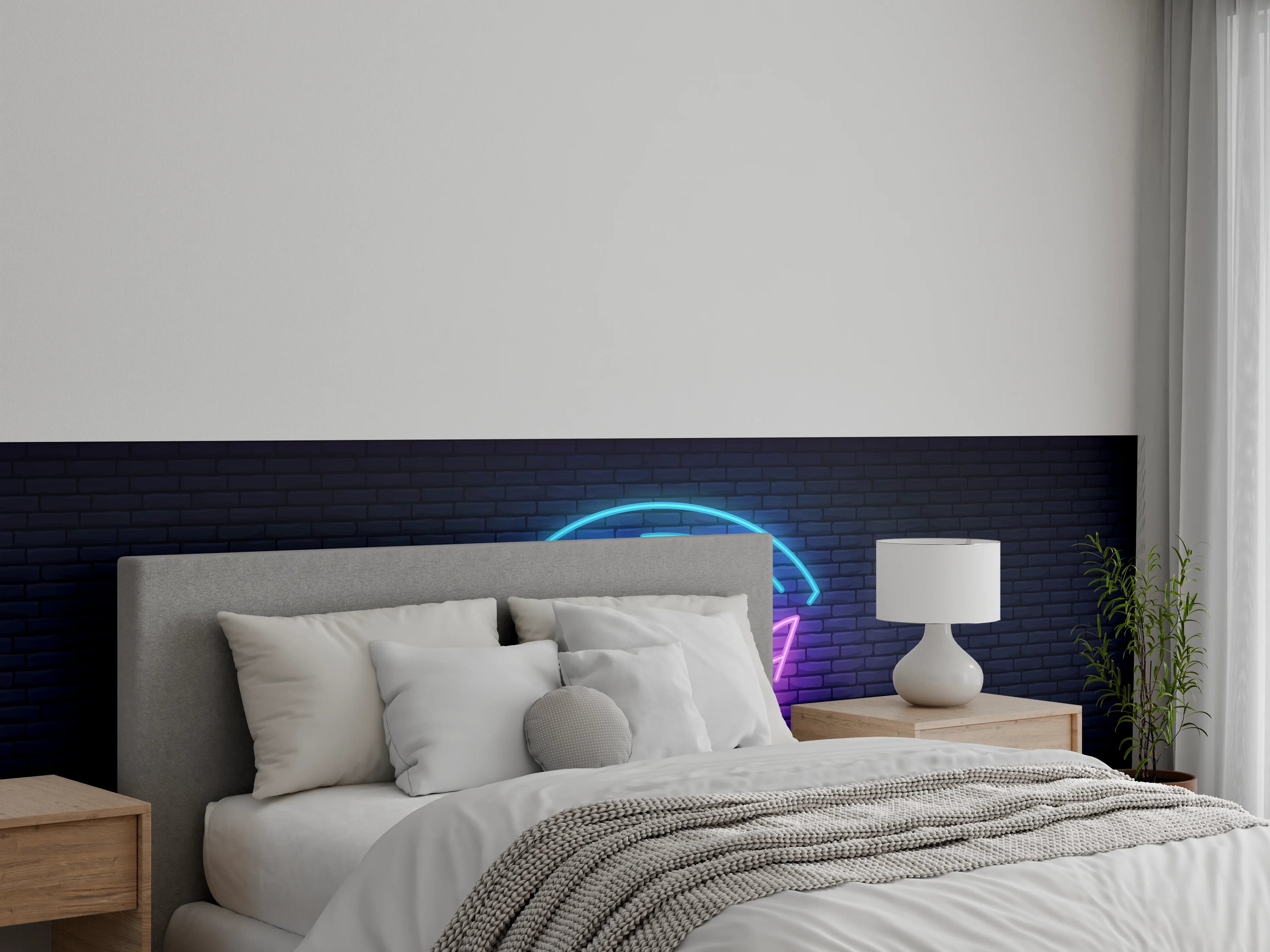 Wandverkleidung Schlafzimmer - Neon Pizza Slice Wanddeko