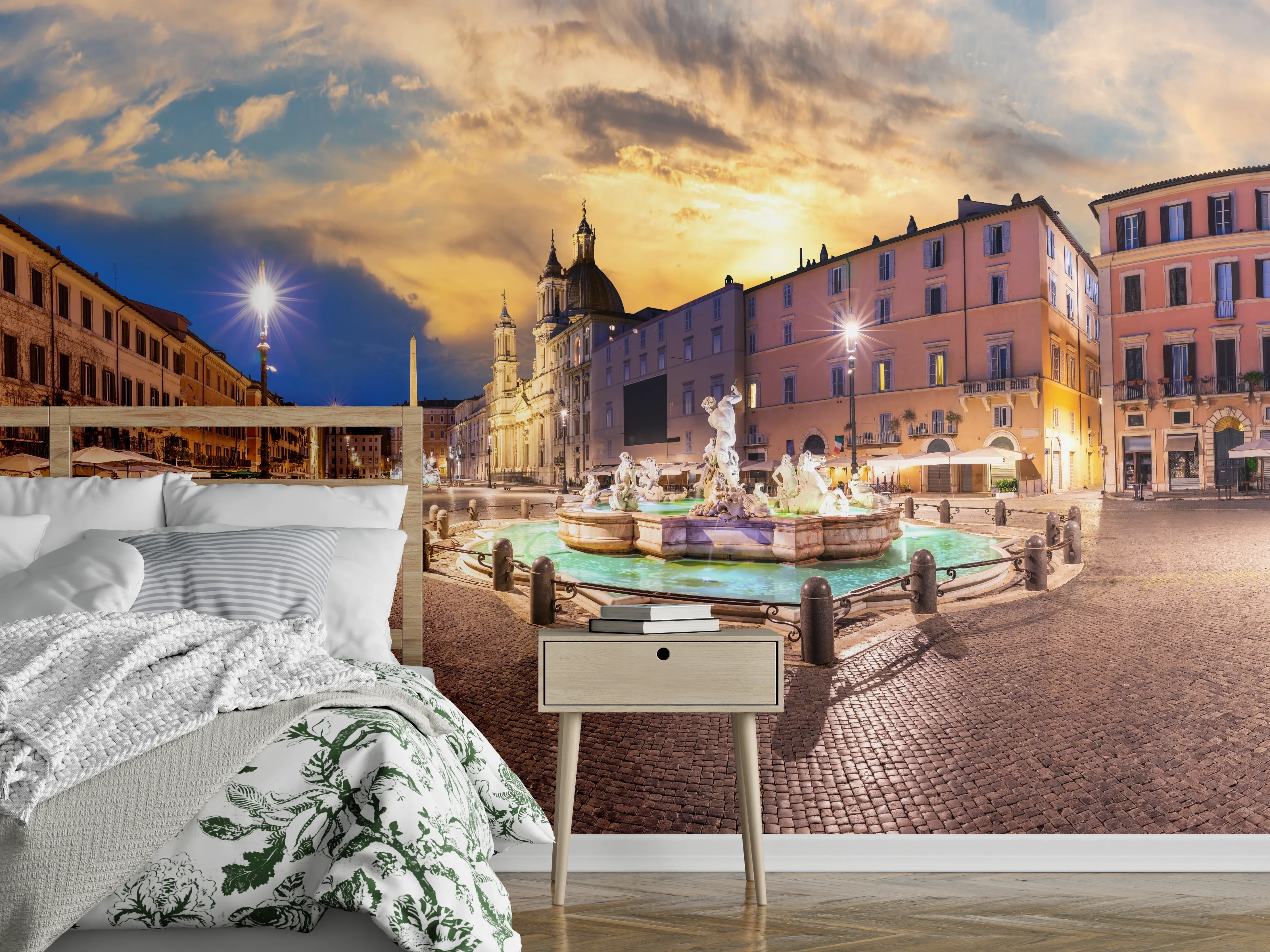Wandverkleidung Schlafzimmer - Neptunbrunnen auf der Piazza Navona