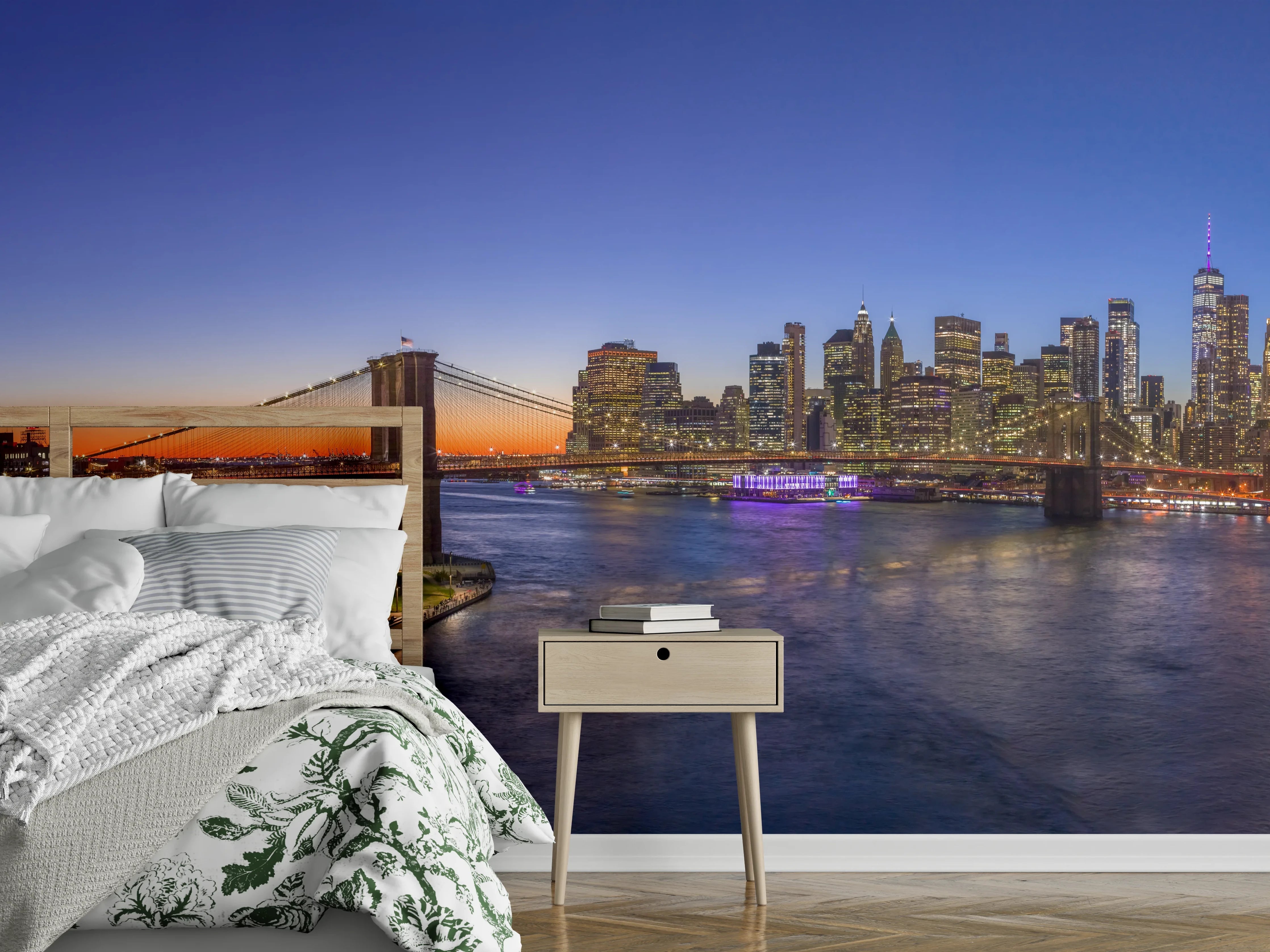 Wandverkleidung Schlafzimmer - New York City Sonnenuntergang