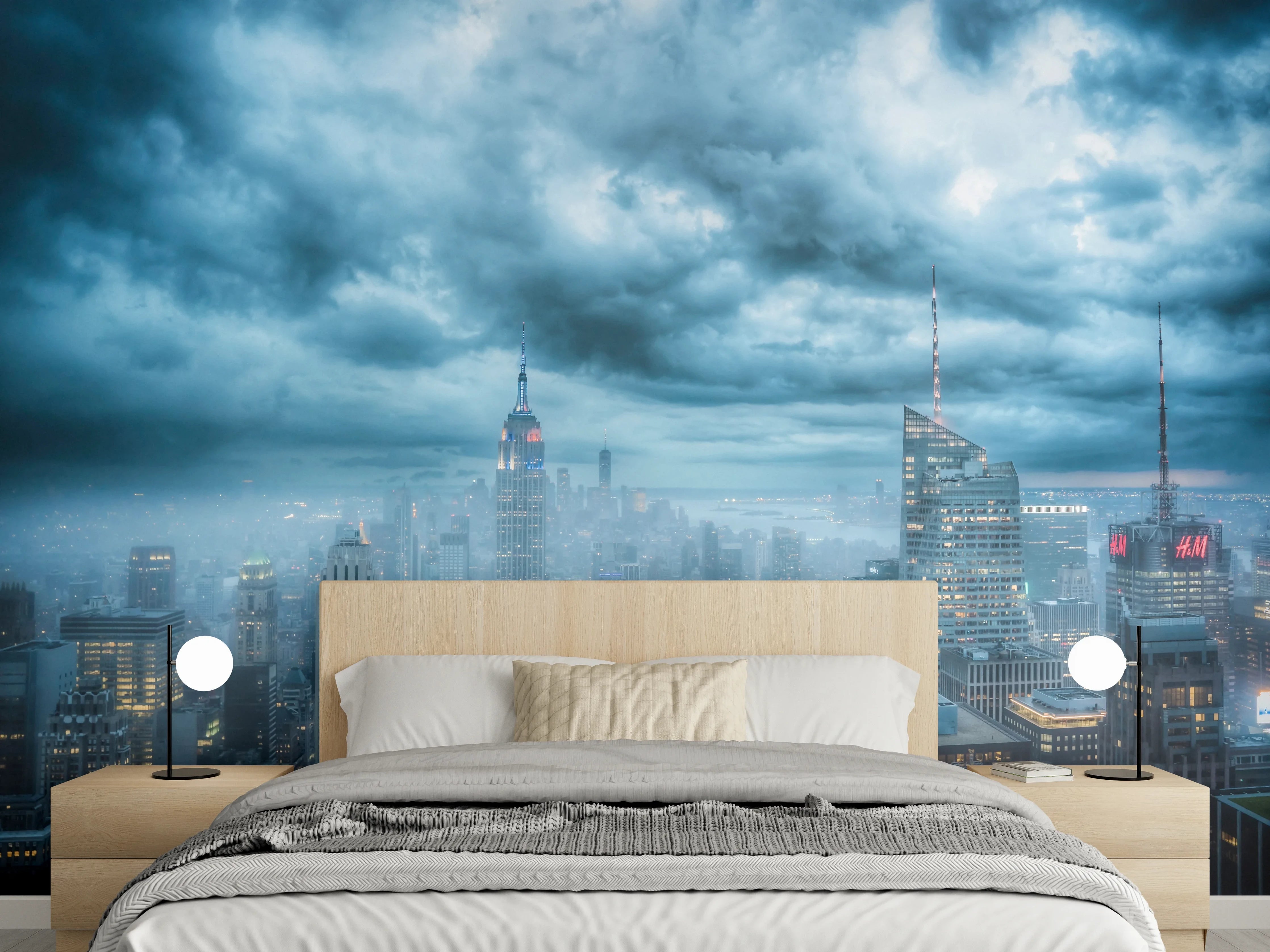 Wandverkleidung Schlafzimmer - New York Skyline