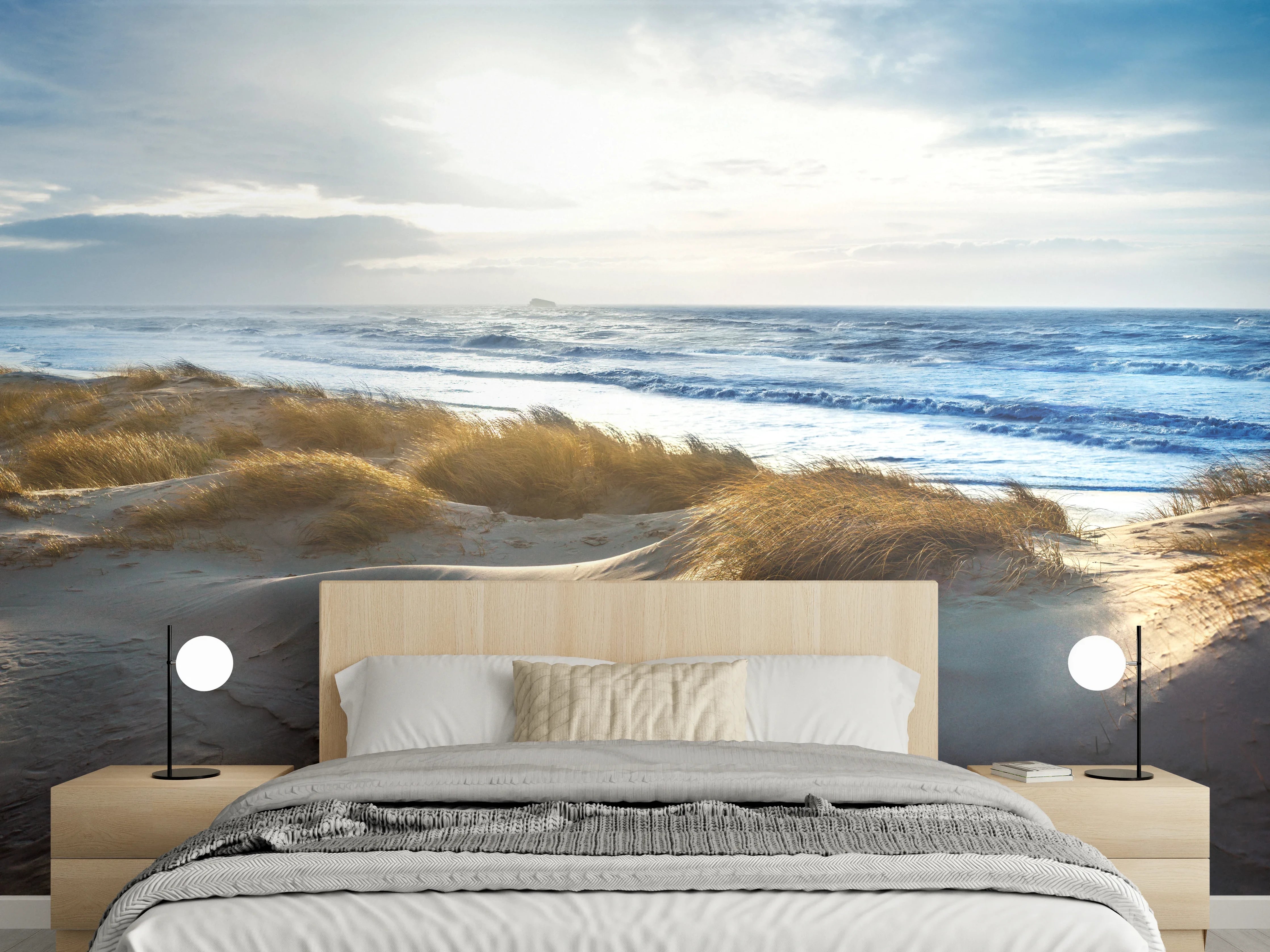 Wandverkleidung Schlafzimmer - Nordsee Dünenlandschaft am Meer