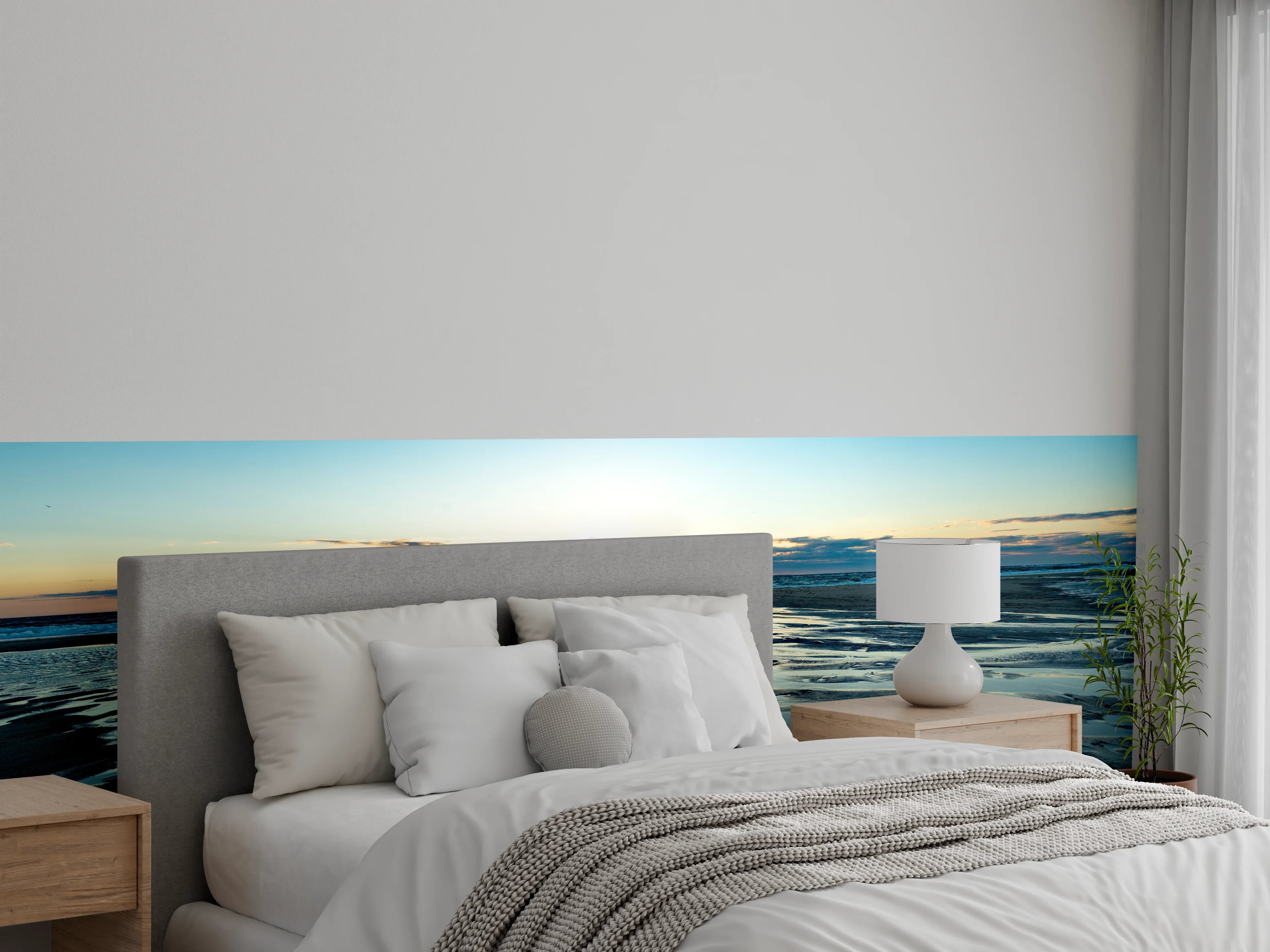 Wandverkleidung Schlafzimmer - Nordsee Sonnenuntergang am Wattenmeer Strand