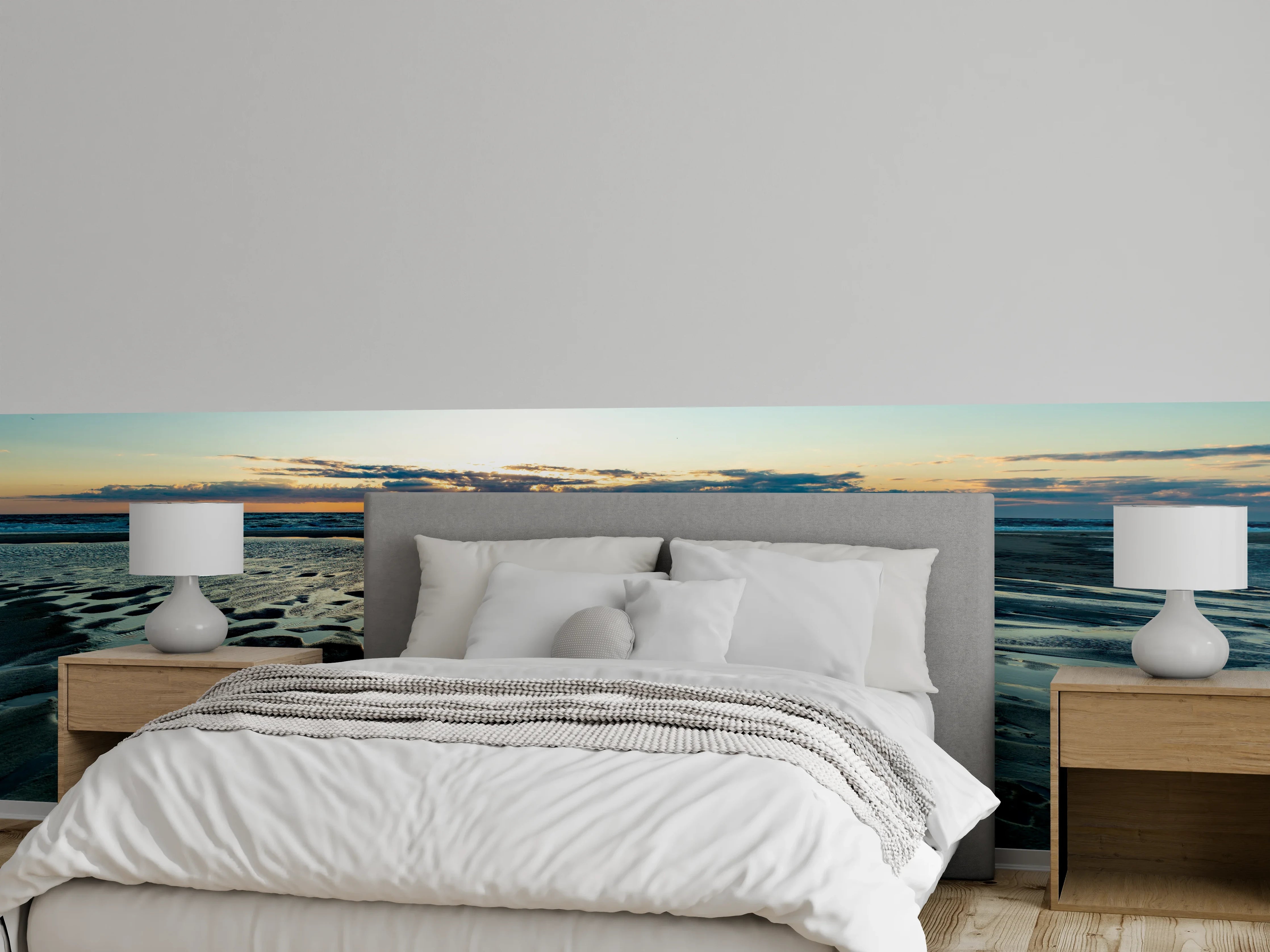 Wandverkleidung Schlafzimmer - Nordsee Sonnenuntergang am Wattenmeer Strand