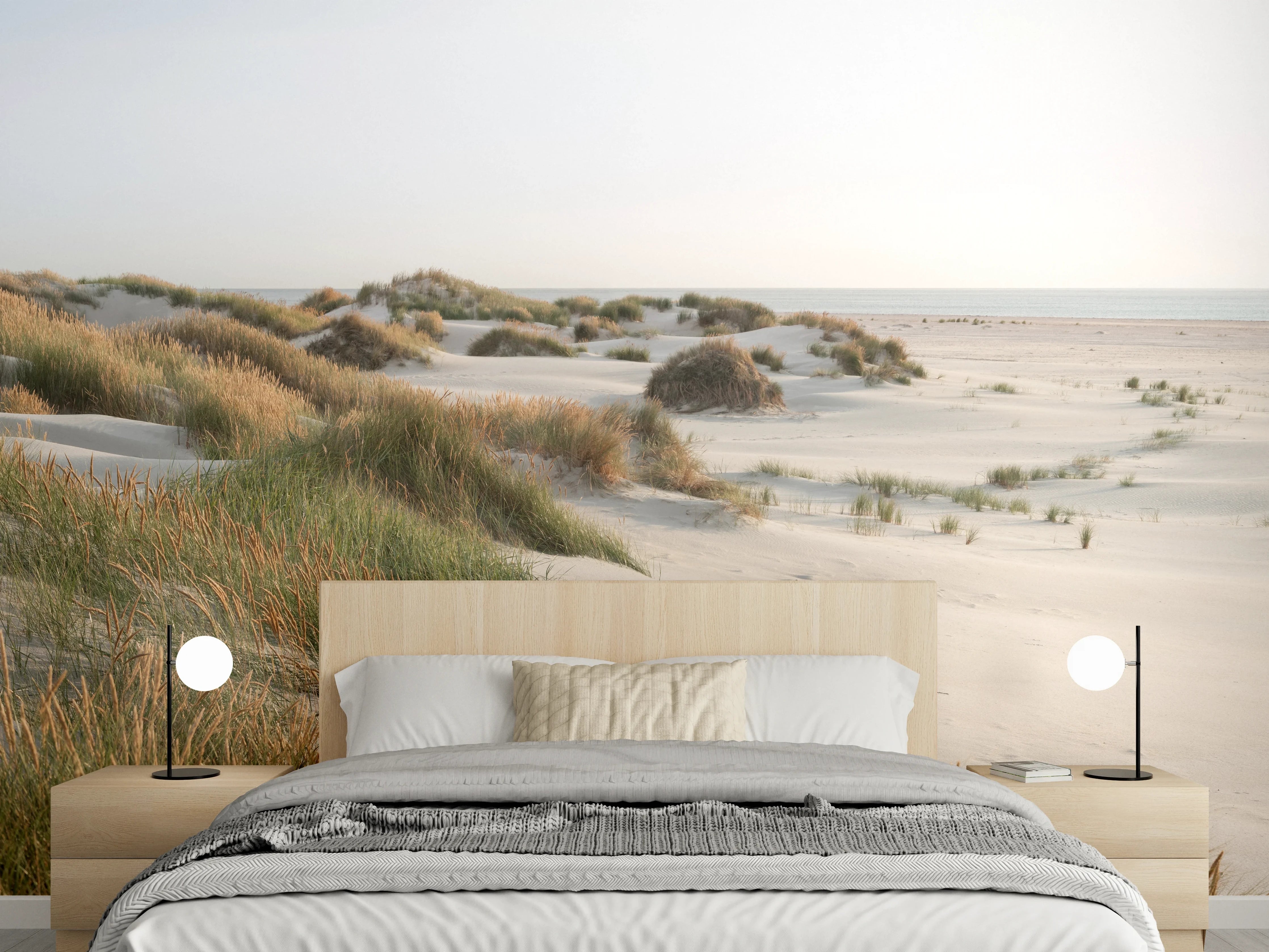 Wandverkleidung Schlafzimmer - Nordseestrand mit Dünenlandschaft
