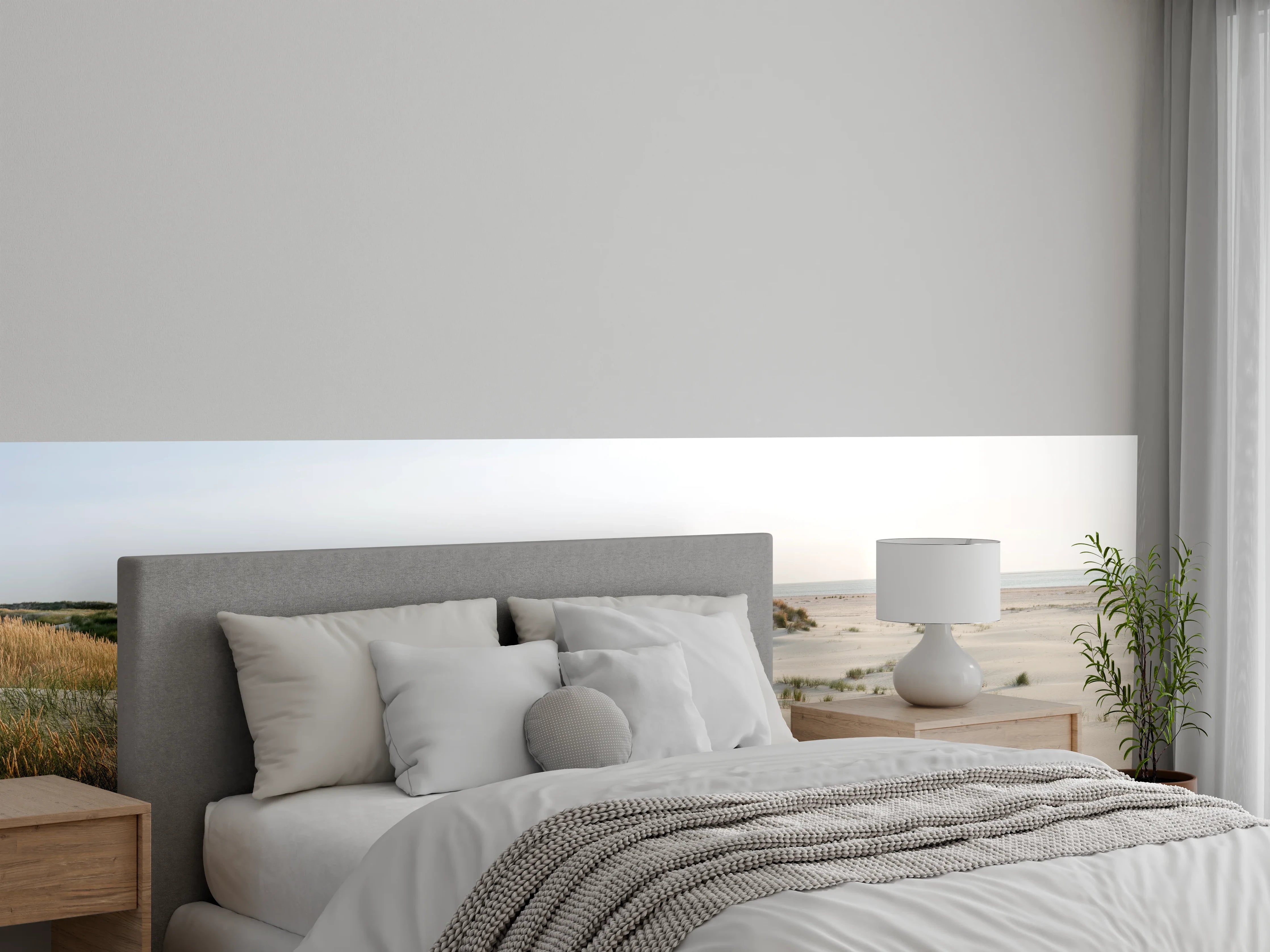 Wandverkleidung Schlafzimmer - Nordseestrand mit Dünenlandschaft