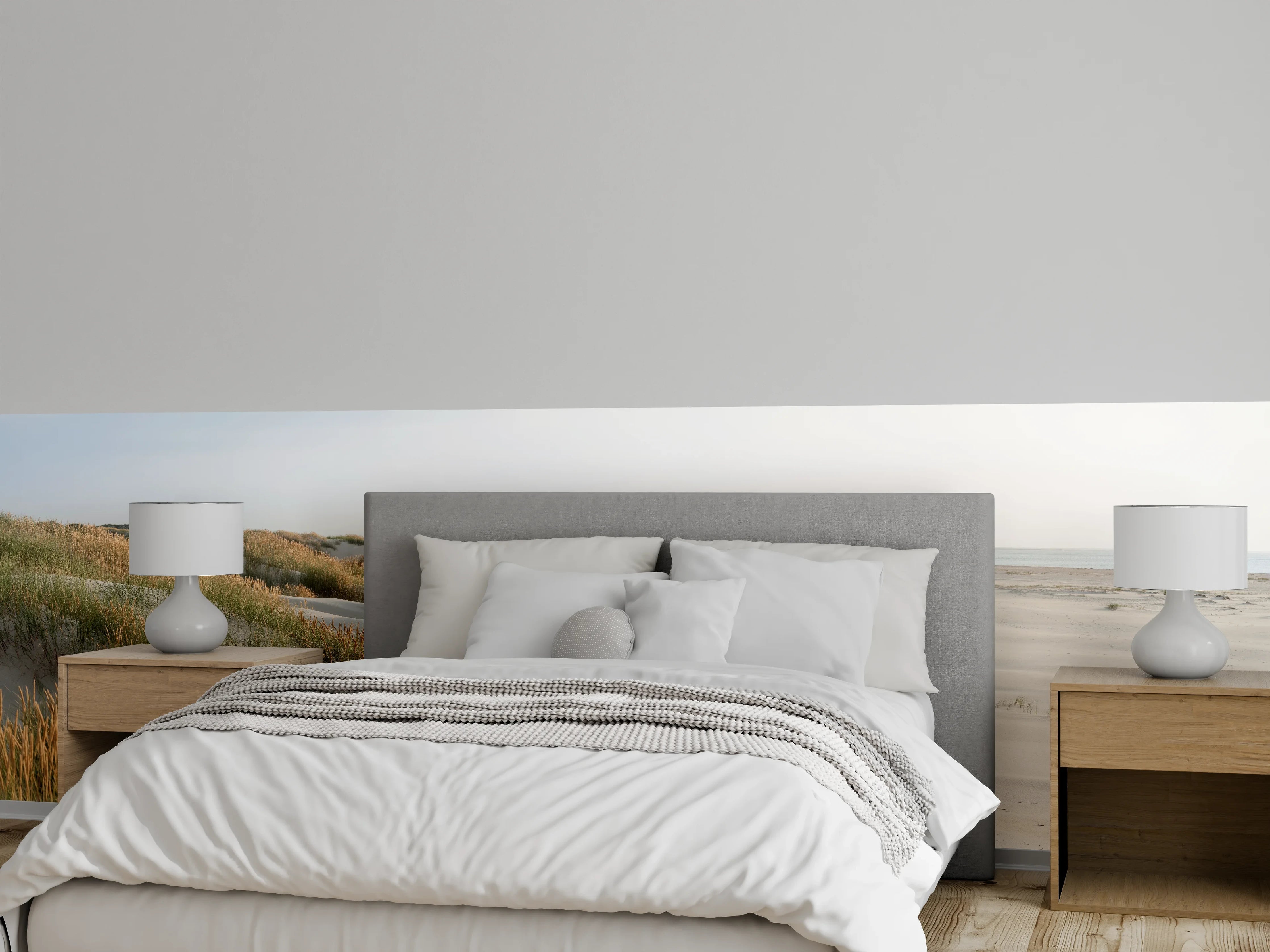 Wandverkleidung Schlafzimmer - Nordseestrand mit Dünenlandschaft