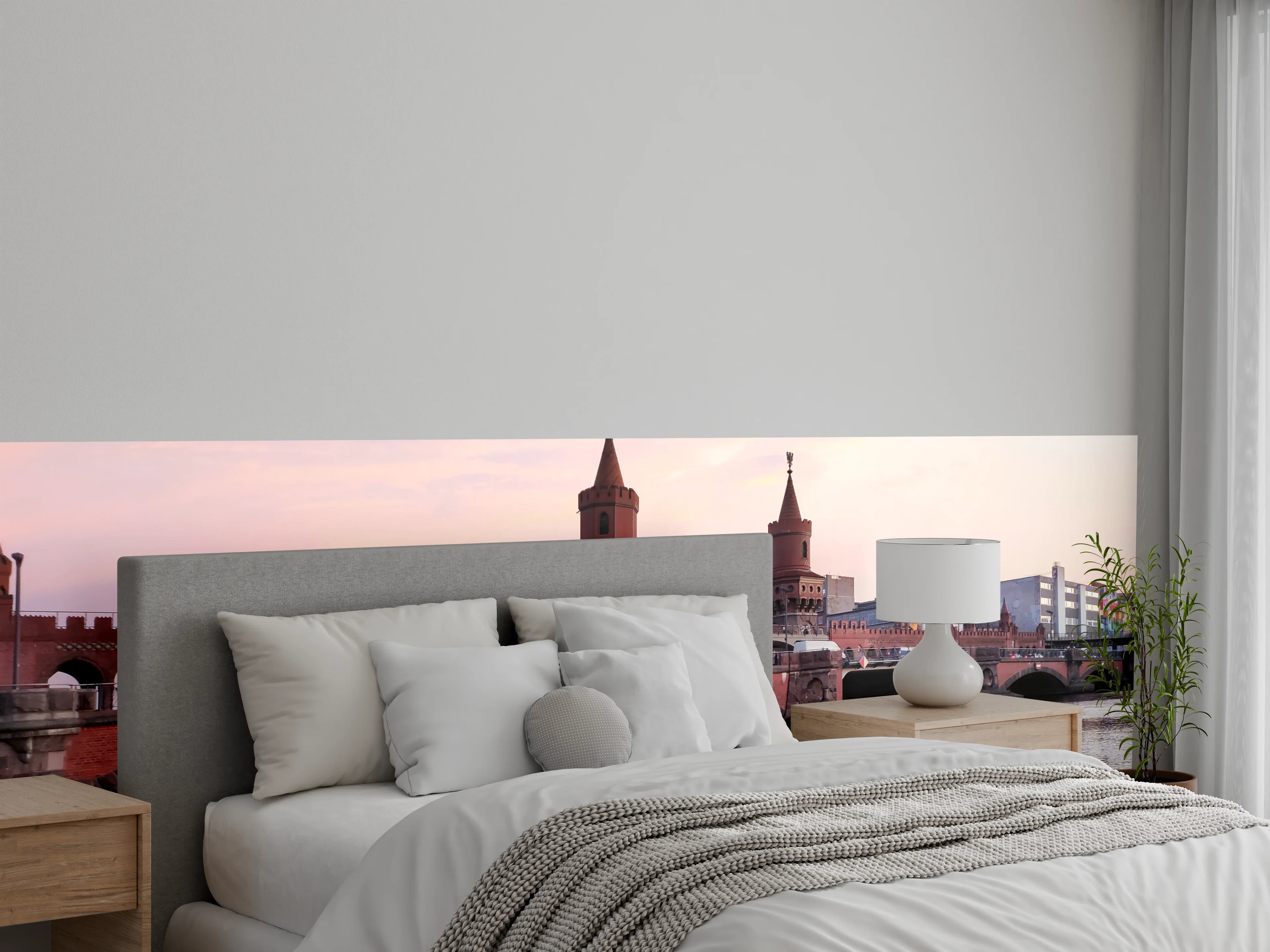 Wandverkleidung Schlafzimmer - Oberbaumbrücke Berlin bei Sonnenuntergang