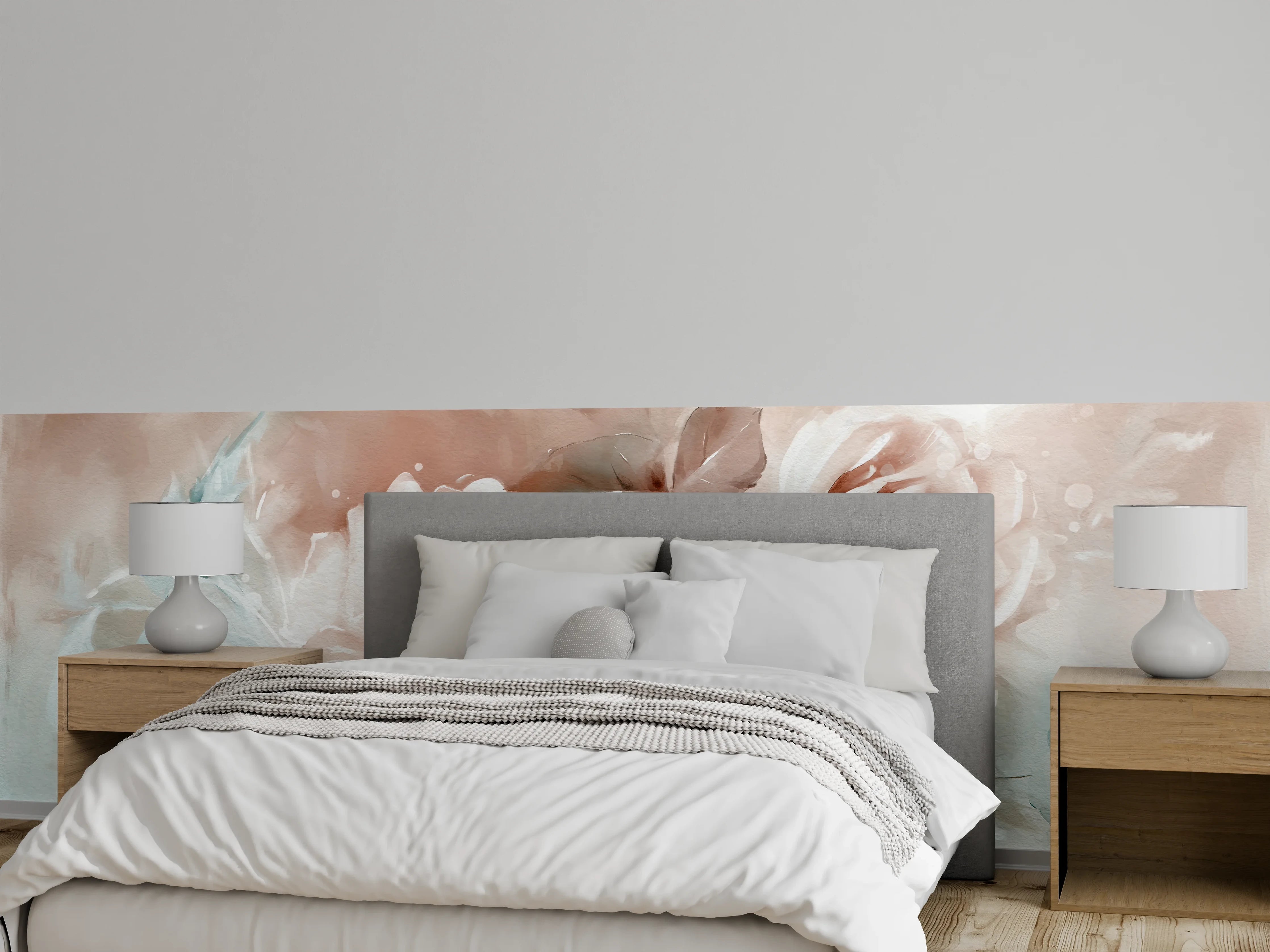 Wandverkleidung Schlafzimmer - Ölgemälde mit Rose