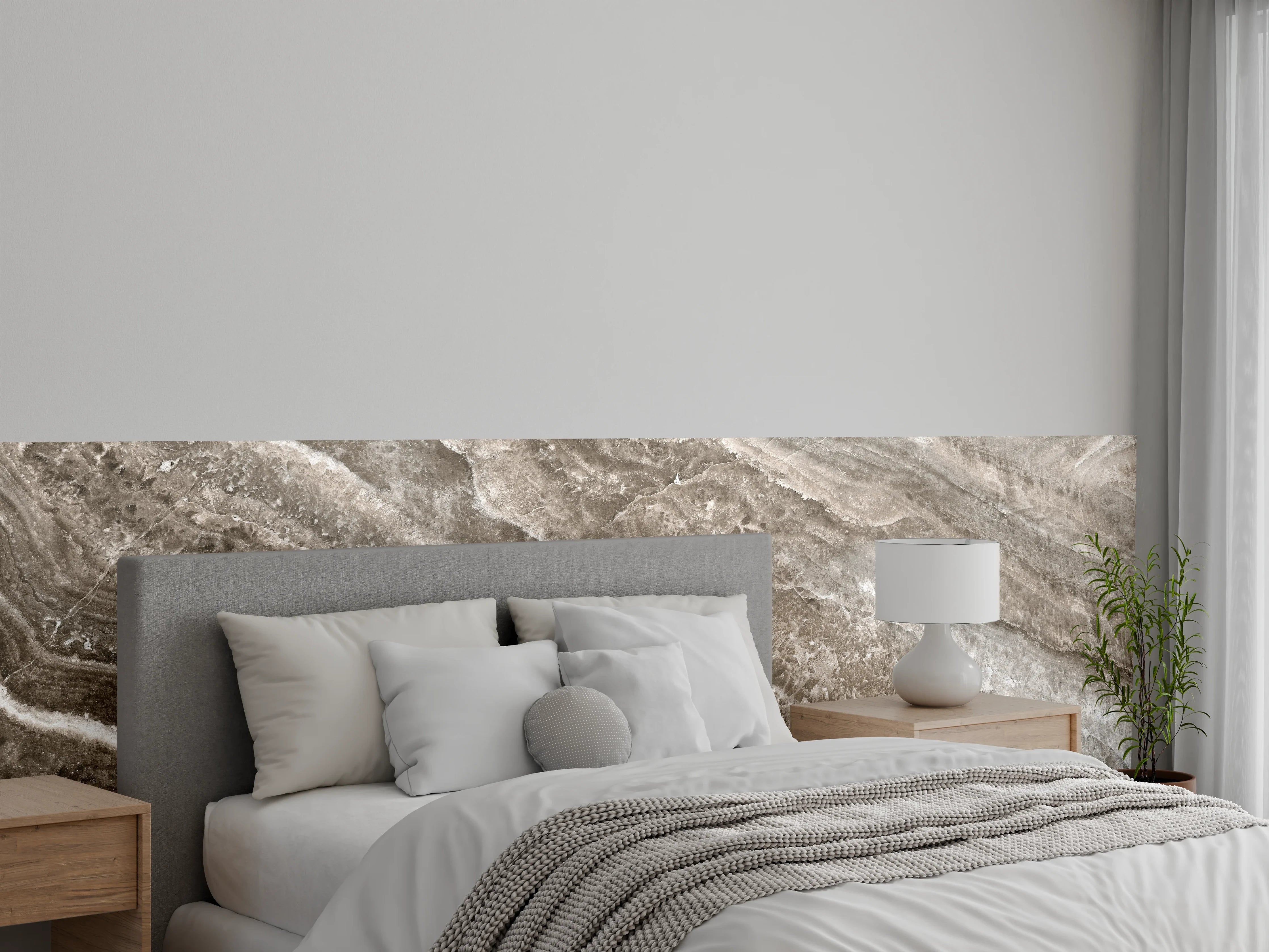 Wandverkleidung Schlafzimmer - Onyx Marmortextur