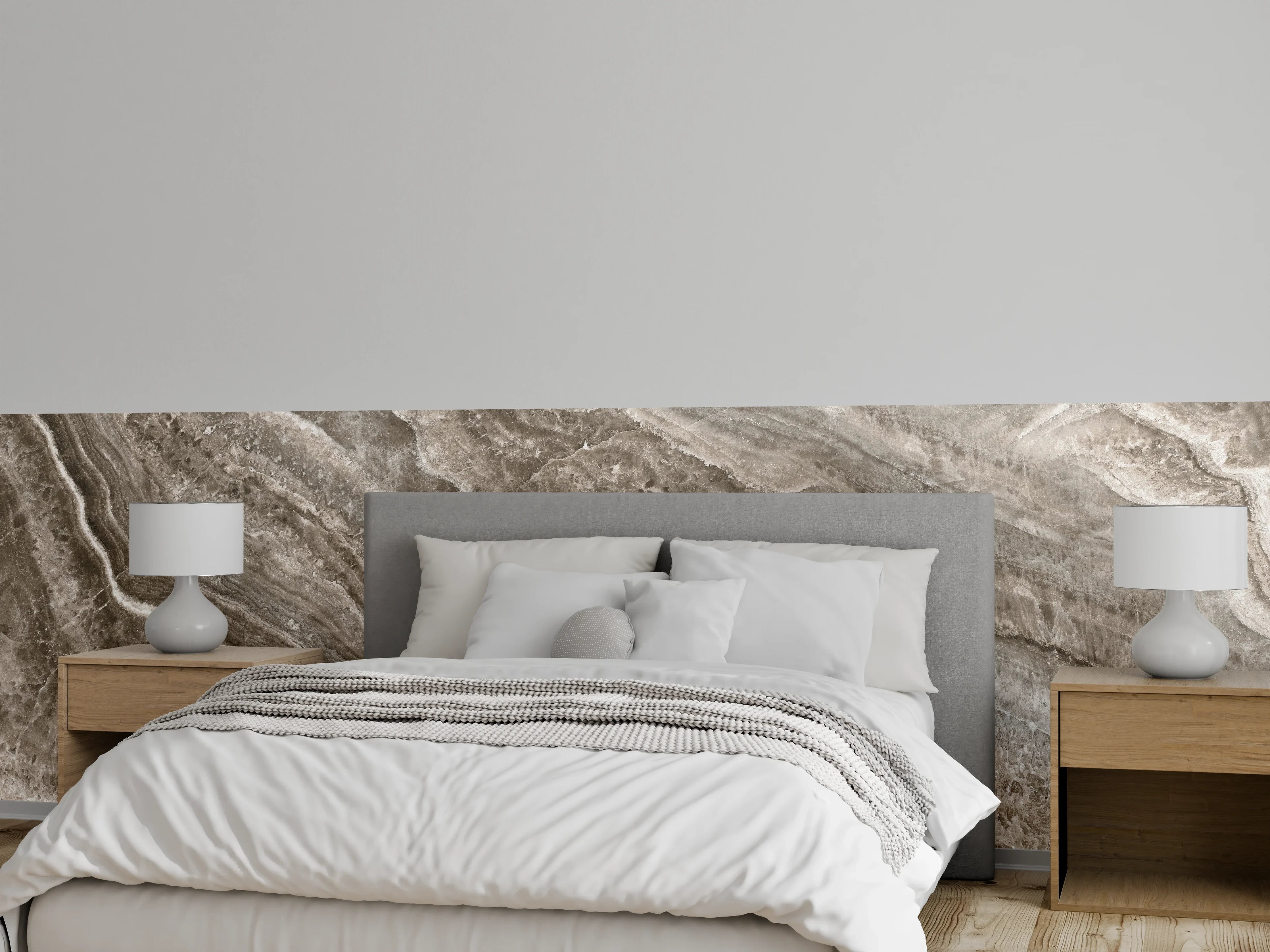 Wandverkleidung Schlafzimmer - Onyx Marmortextur