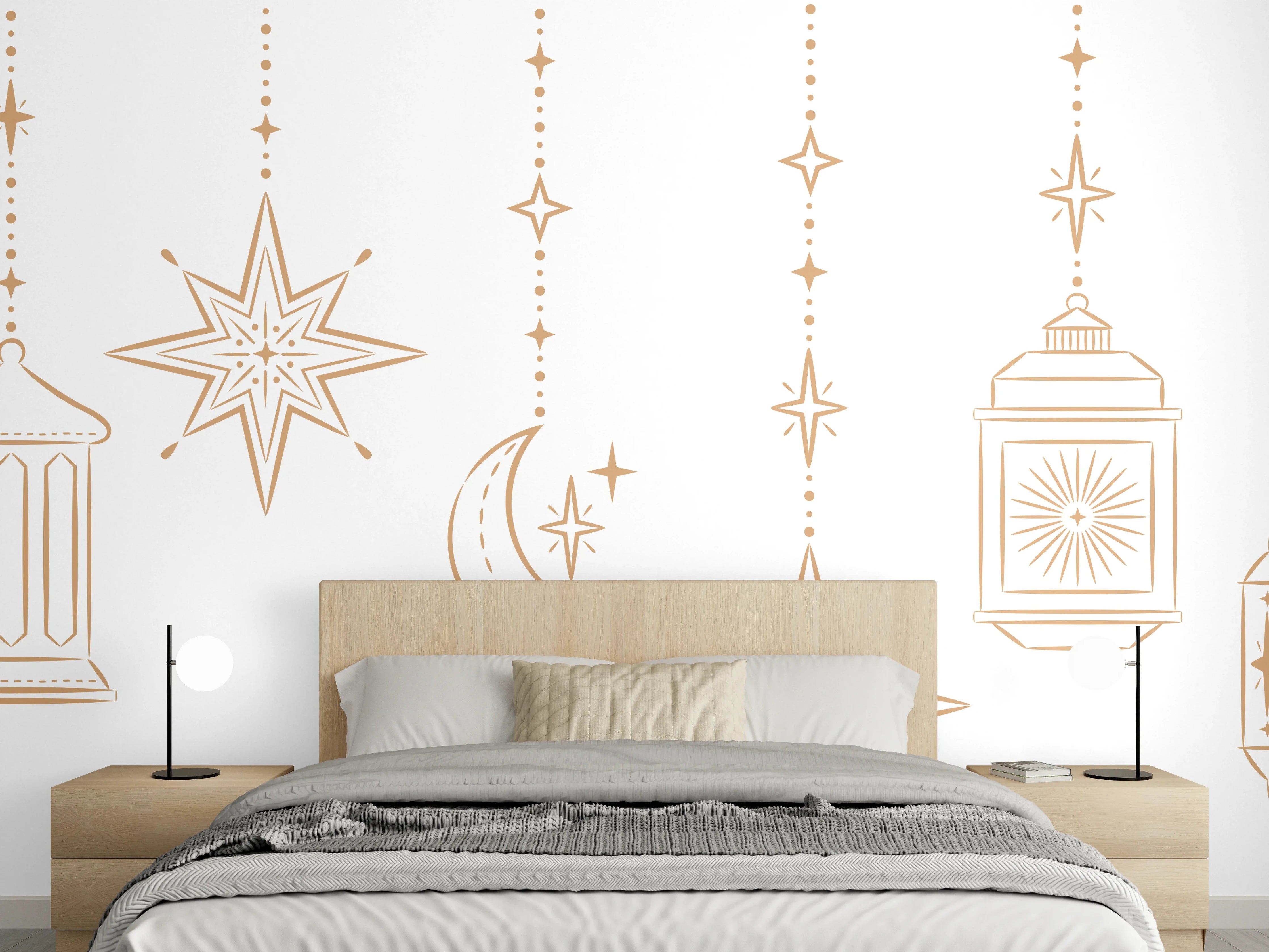 Wandverkleidung Schlafzimmer - Orientalische Gold Motiv Girlande