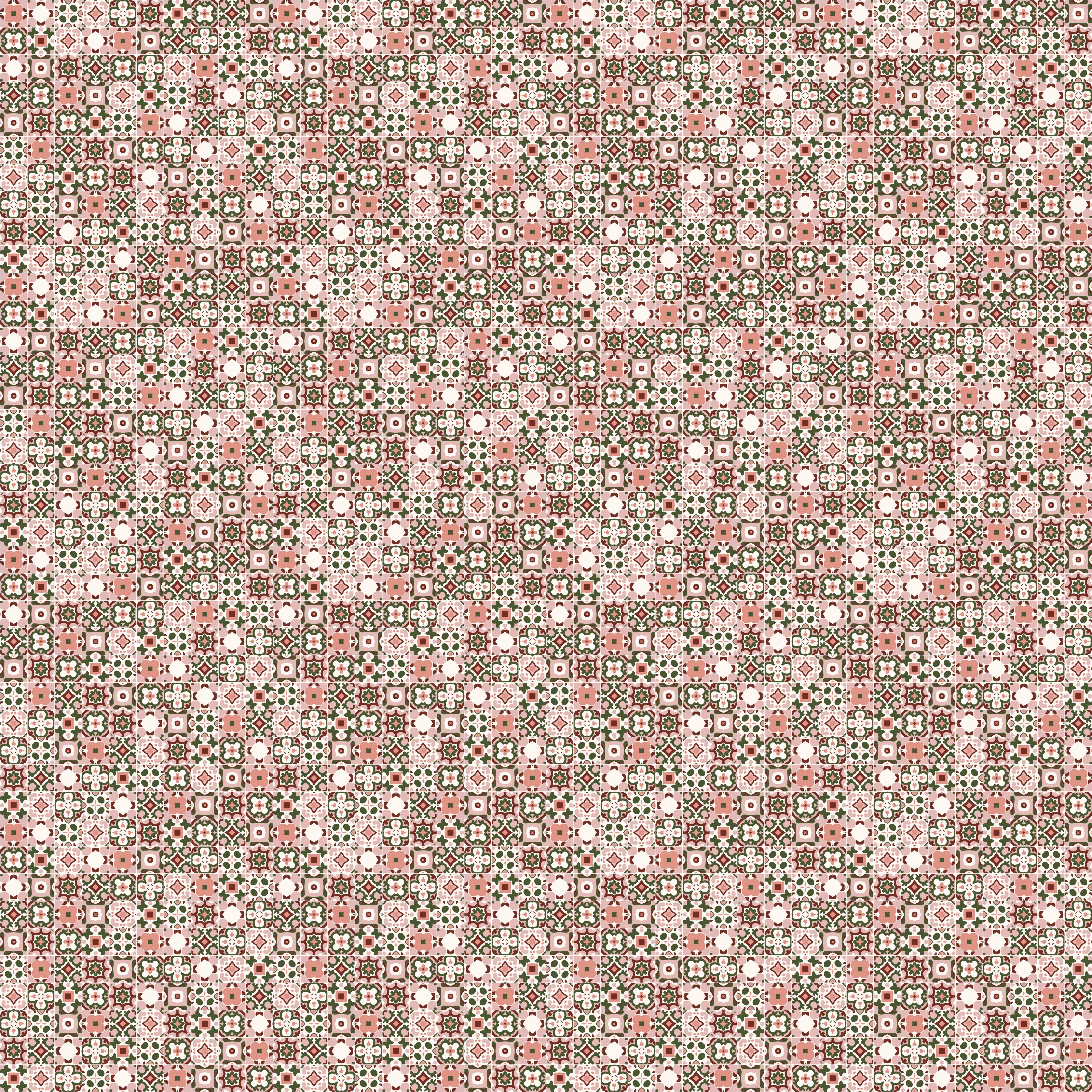Wandverkleidung Schlafzimmer-Orientalisches Mosaik Muster Vintage Rot