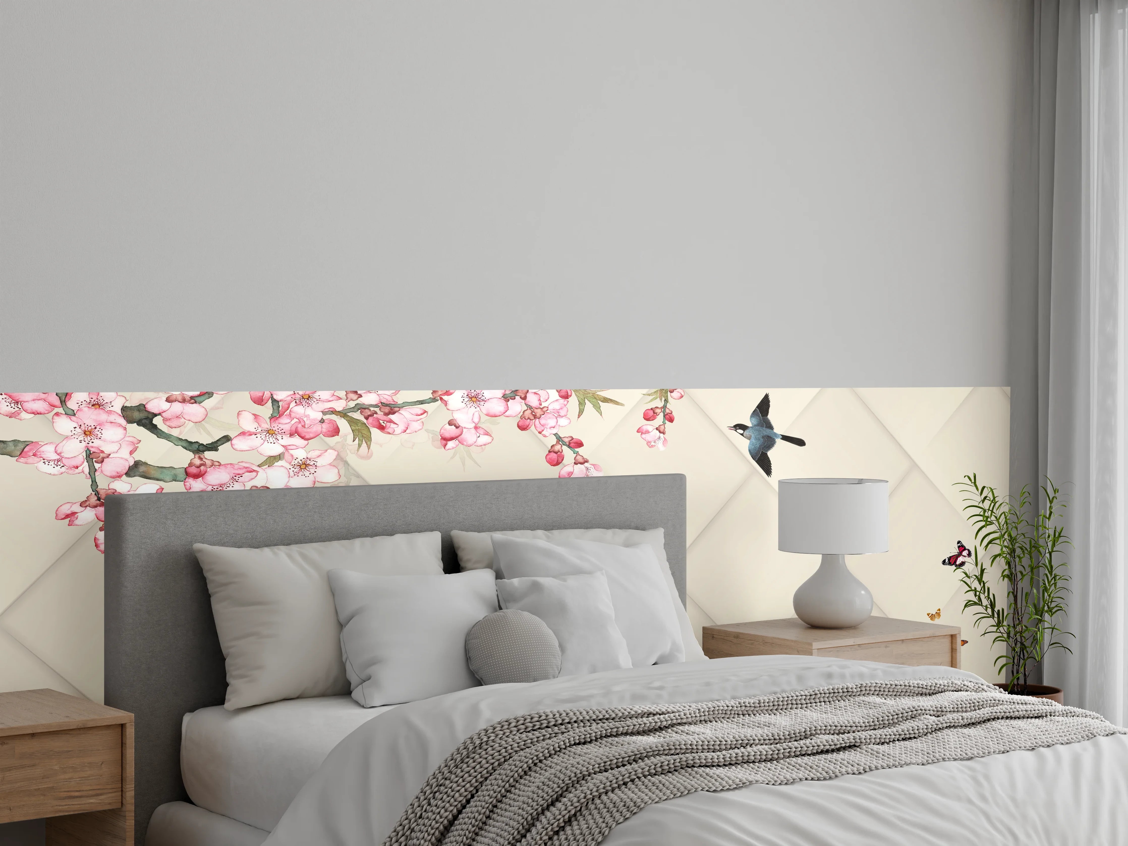 Wandverkleidung Schlafzimmer - Orientalisches Motiv - Frühling