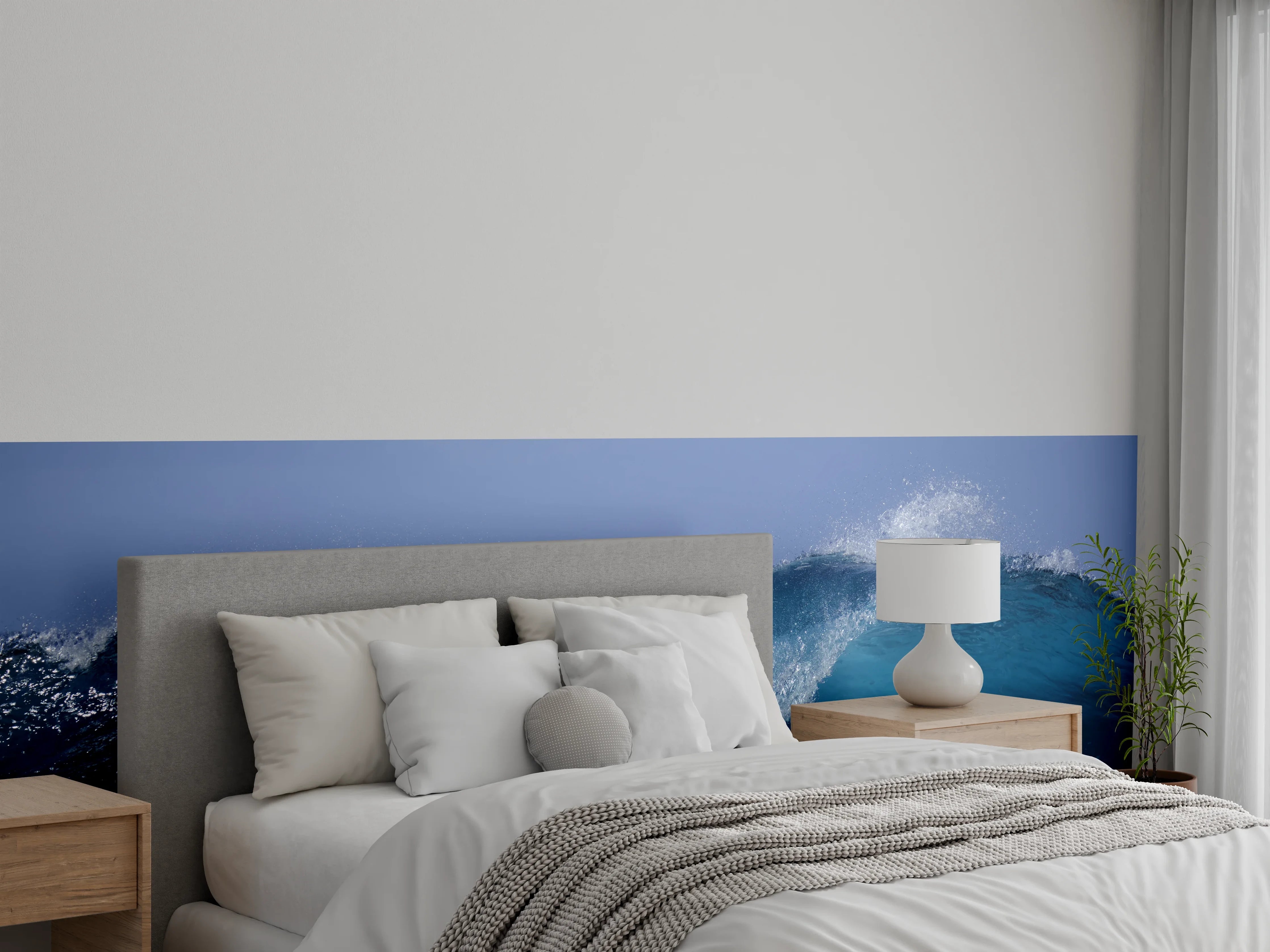 Wandverkleidung Schlafzimmer - Ozeanwelle Fotomotiv für Wanddeko