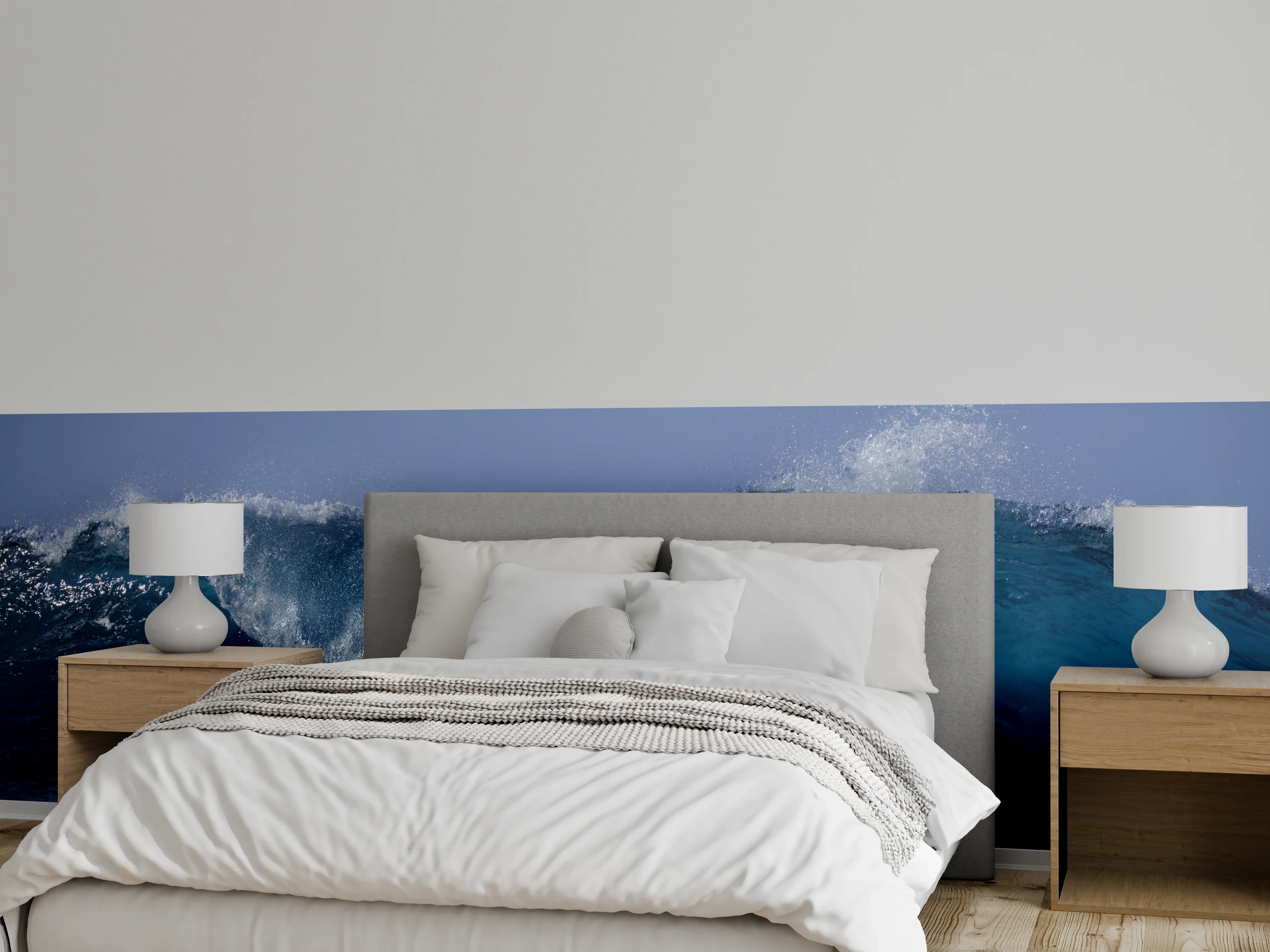 Wandverkleidung Schlafzimmer - Ozeanwelle Fotomotiv für Wanddeko