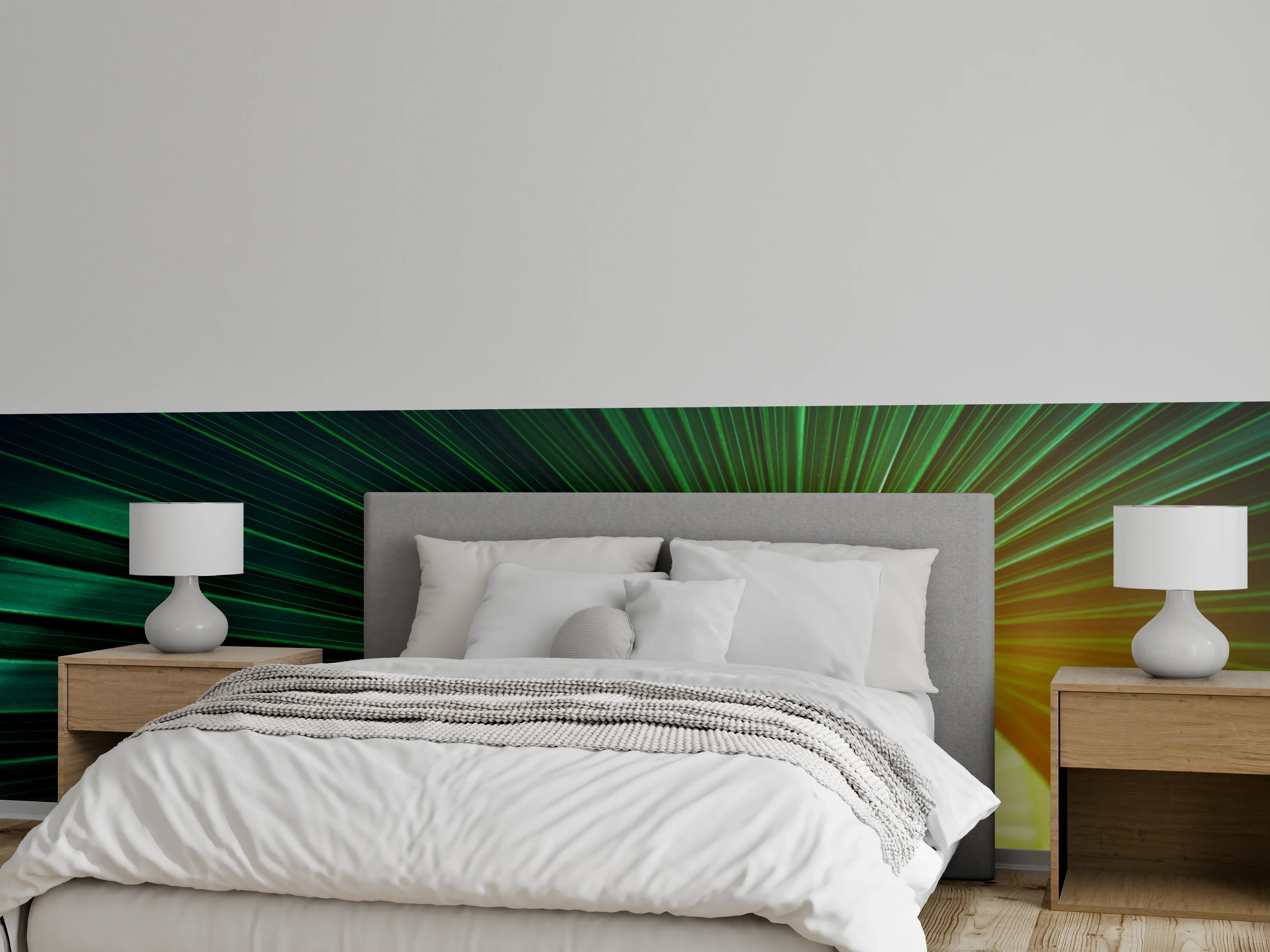 Wandverkleidung Schlafzimmer - Palmenblatt Nahaufnahme: Tropischer Blickfang