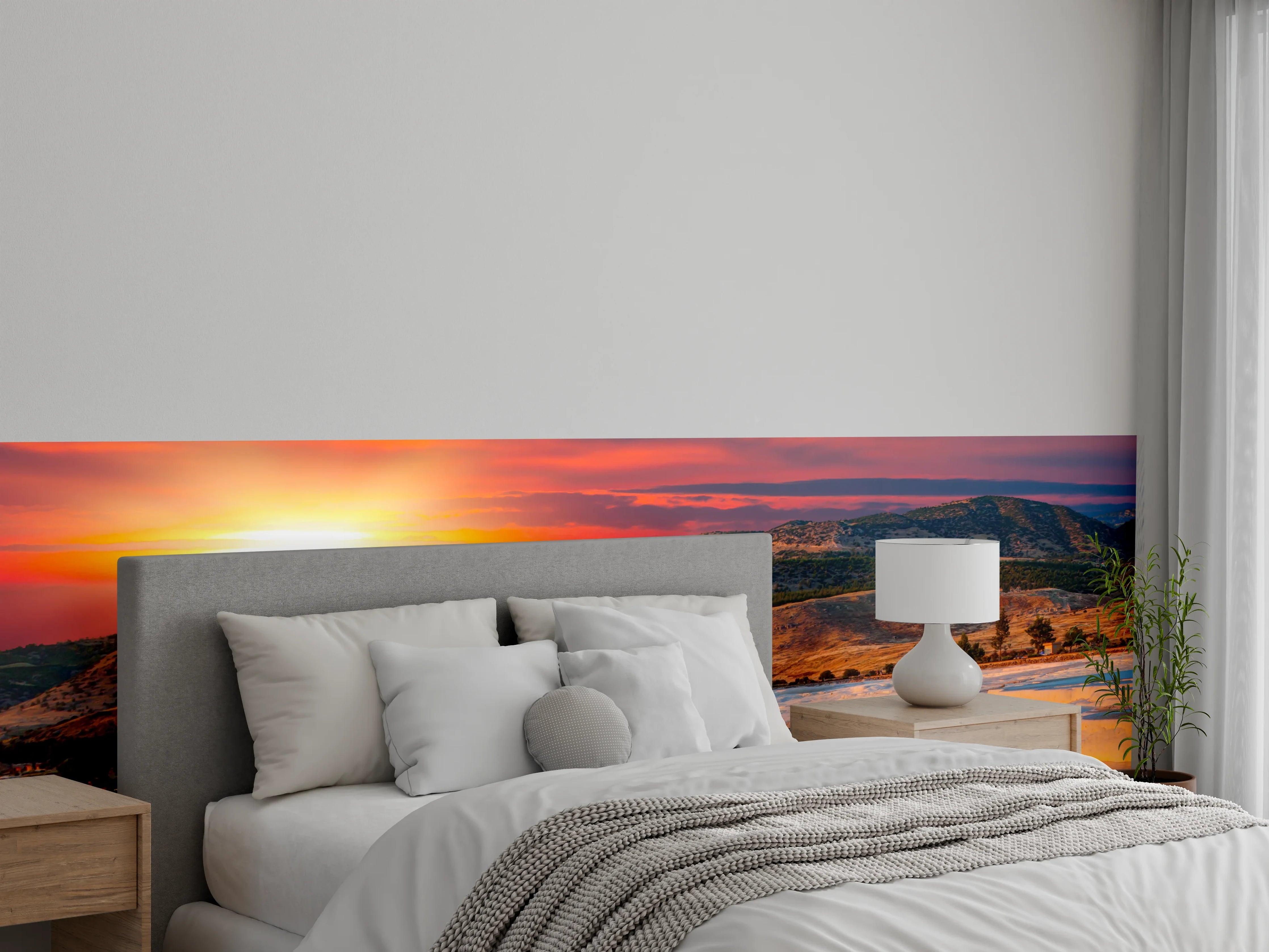 Wandverkleidung Schlafzimmer - Pamukkale Terrassen bei Sonnenuntergang