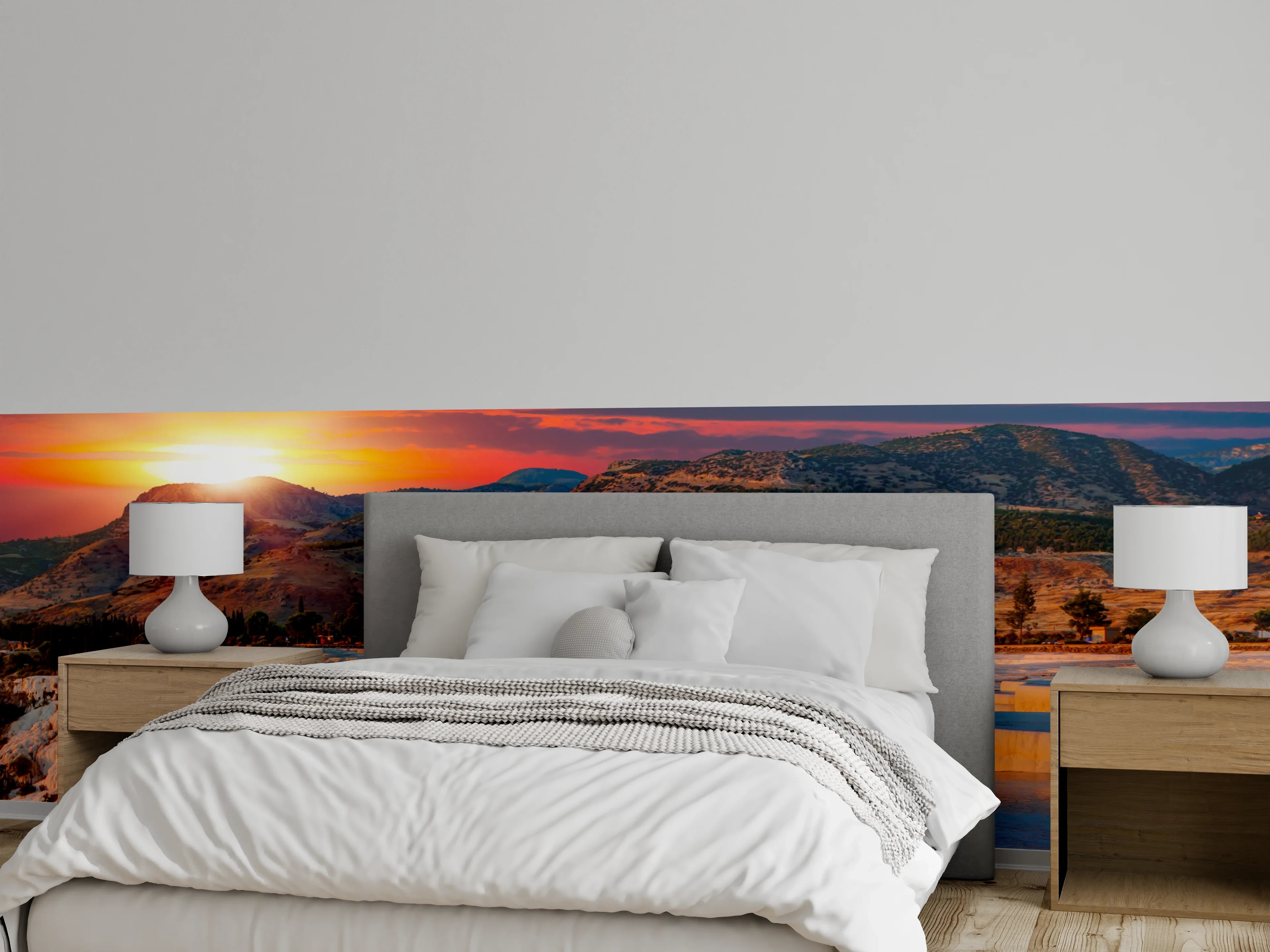 Wandverkleidung Schlafzimmer - Pamukkale Terrassen bei Sonnenuntergang
