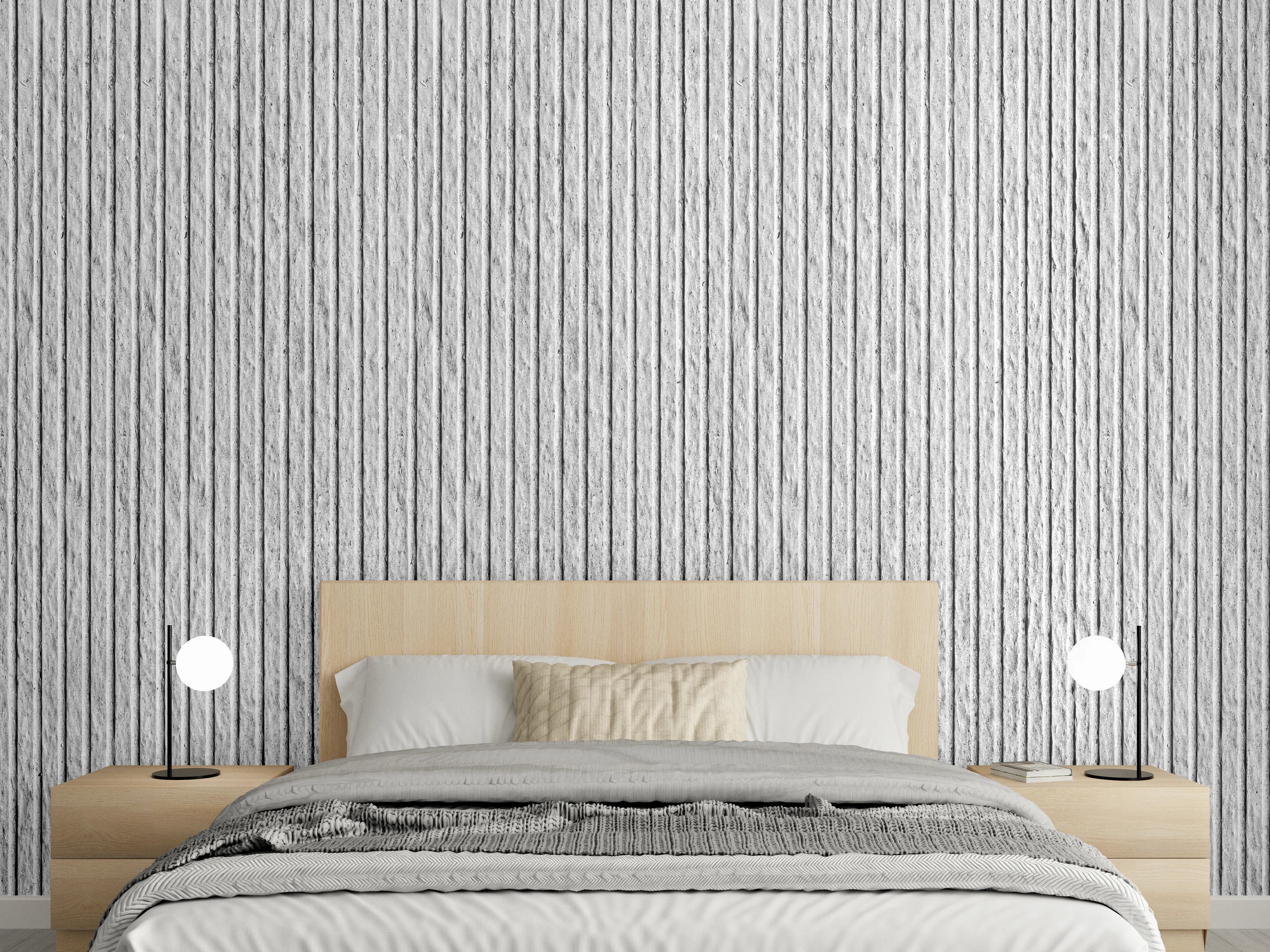 Wandverkleidung Schlafzimmer - Panorama - moderne Zementwand