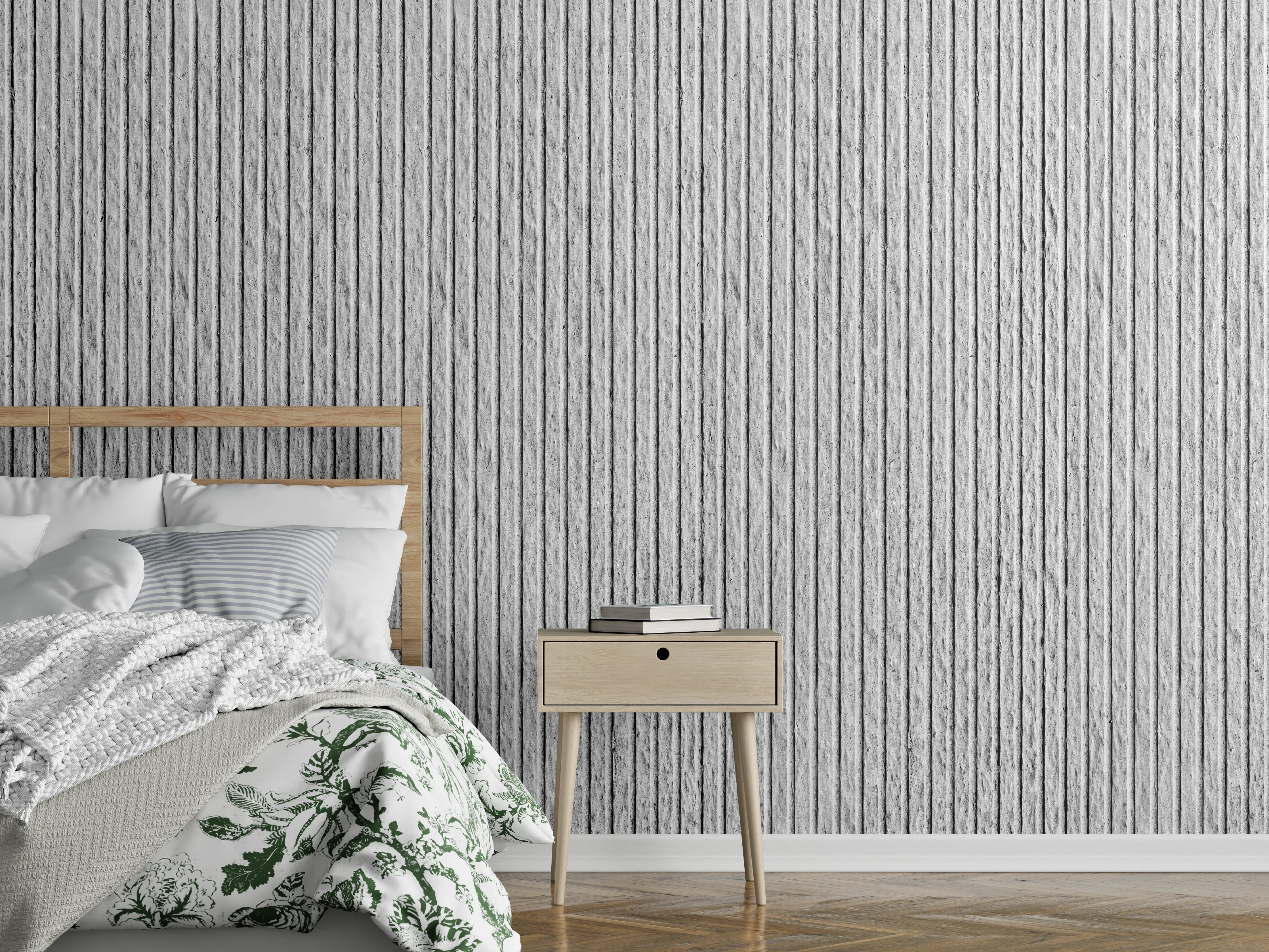 Wandverkleidung Schlafzimmer - Panorama - moderne Zementwand