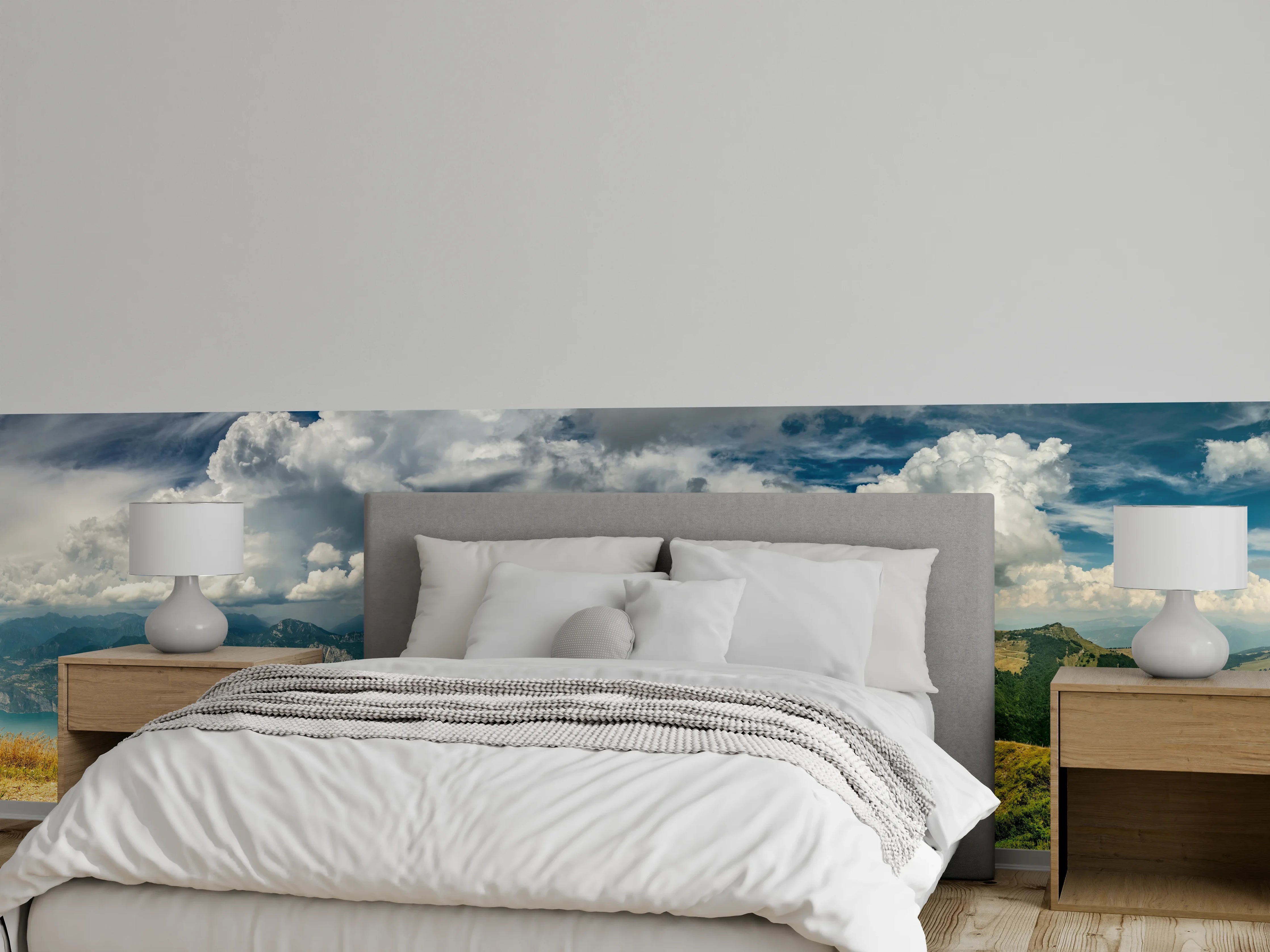 Wandverkleidung Schlafzimmer - Panorama Alpen Blick See Berge