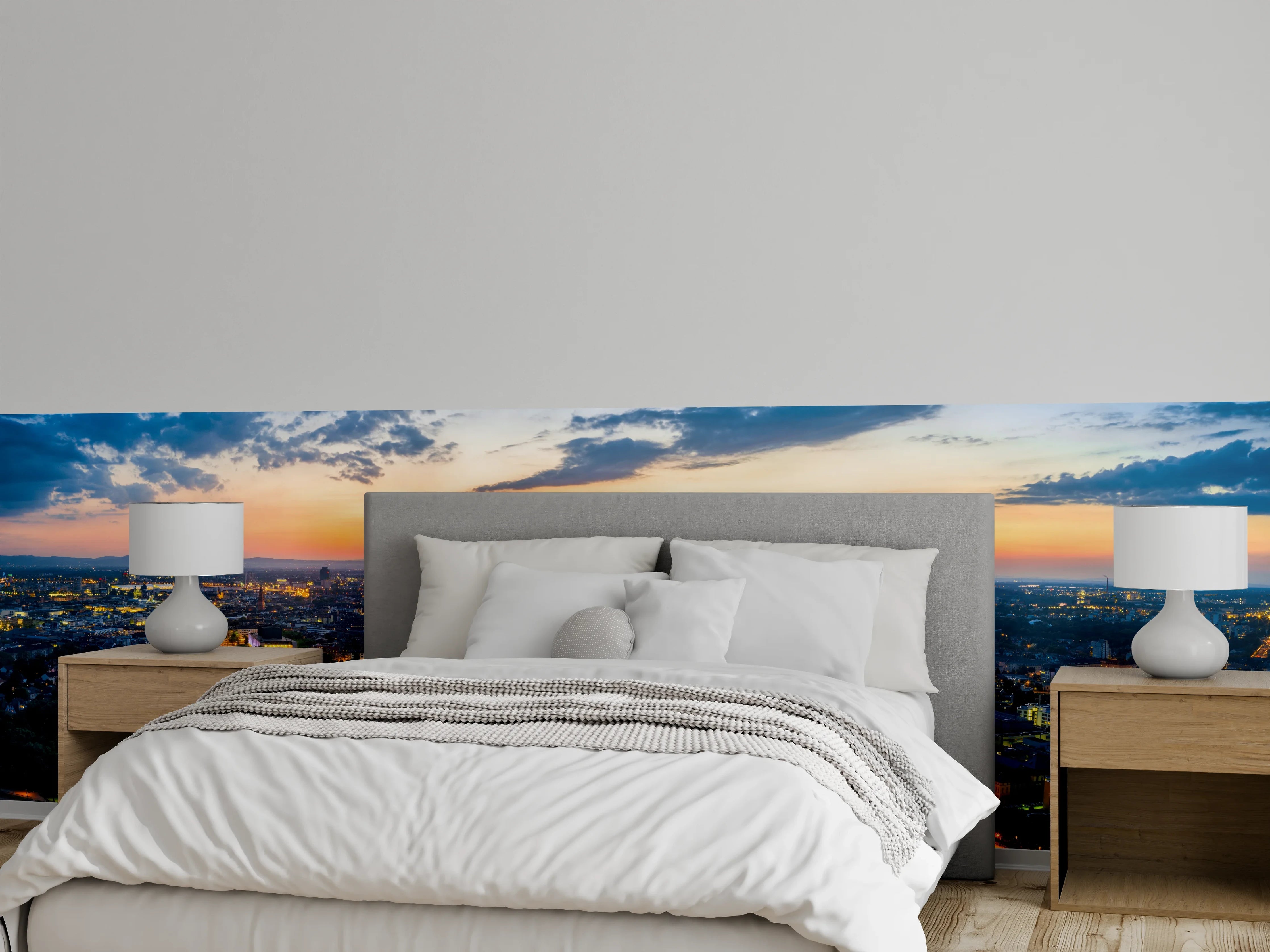 Wandverkleidung Schlafzimmer - Panorama Mannheim und Ludwigshafen