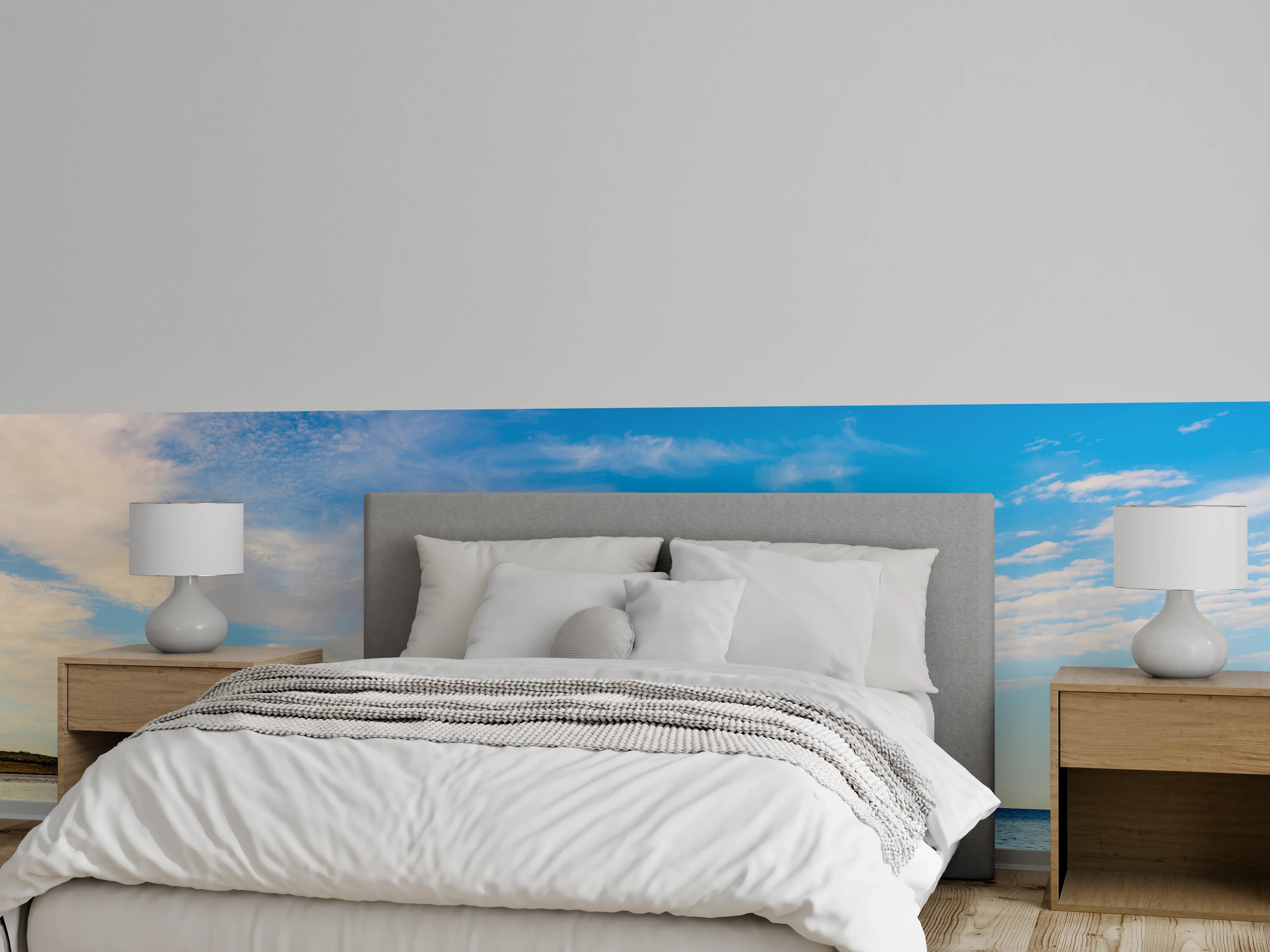Wandverkleidung Schlafzimmer - Panorama Meer und blauer Himmel