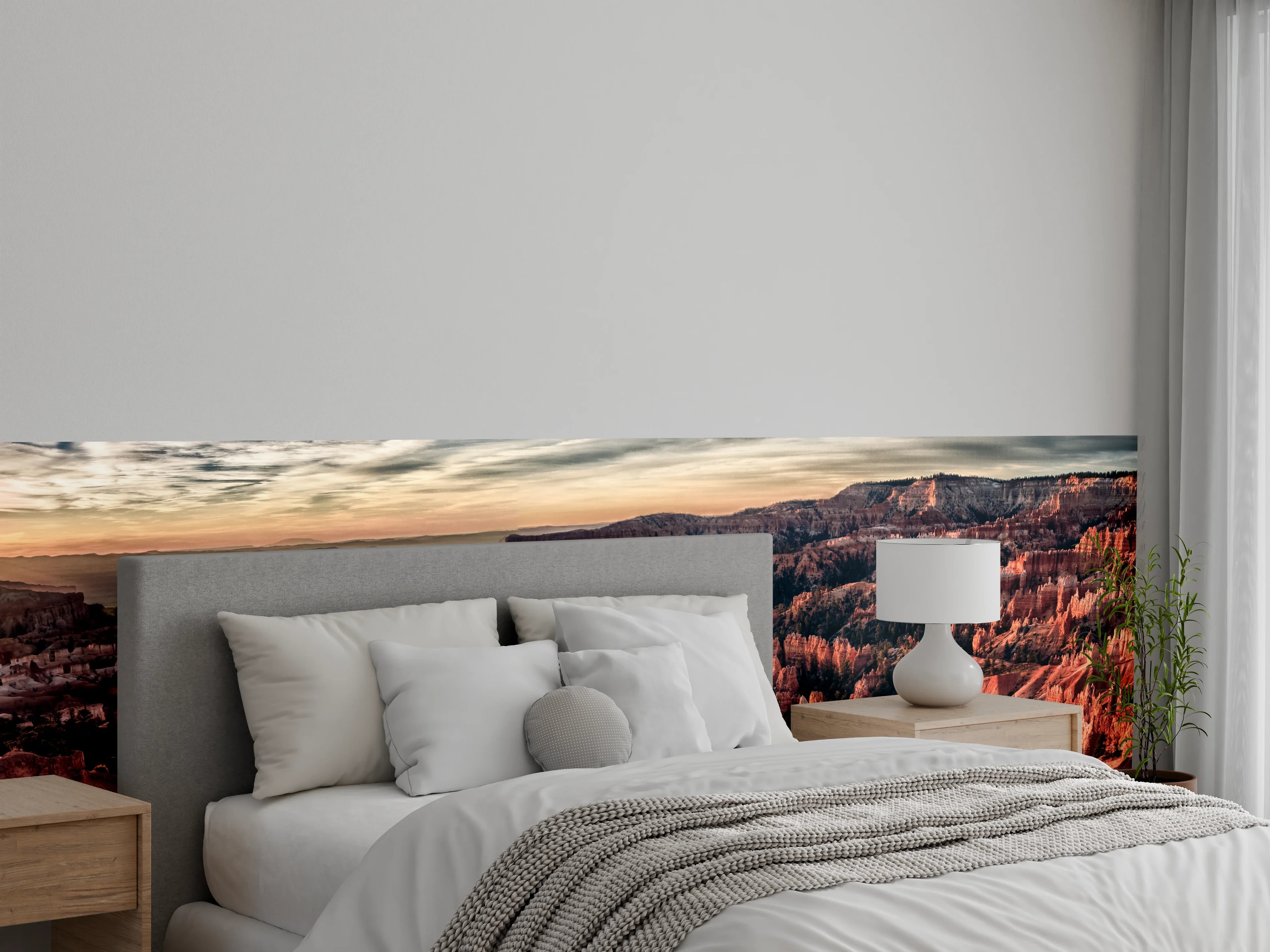 Wandverkleidung Schlafzimmer - Panorama Sonnenuntergang Canyon Landschaft