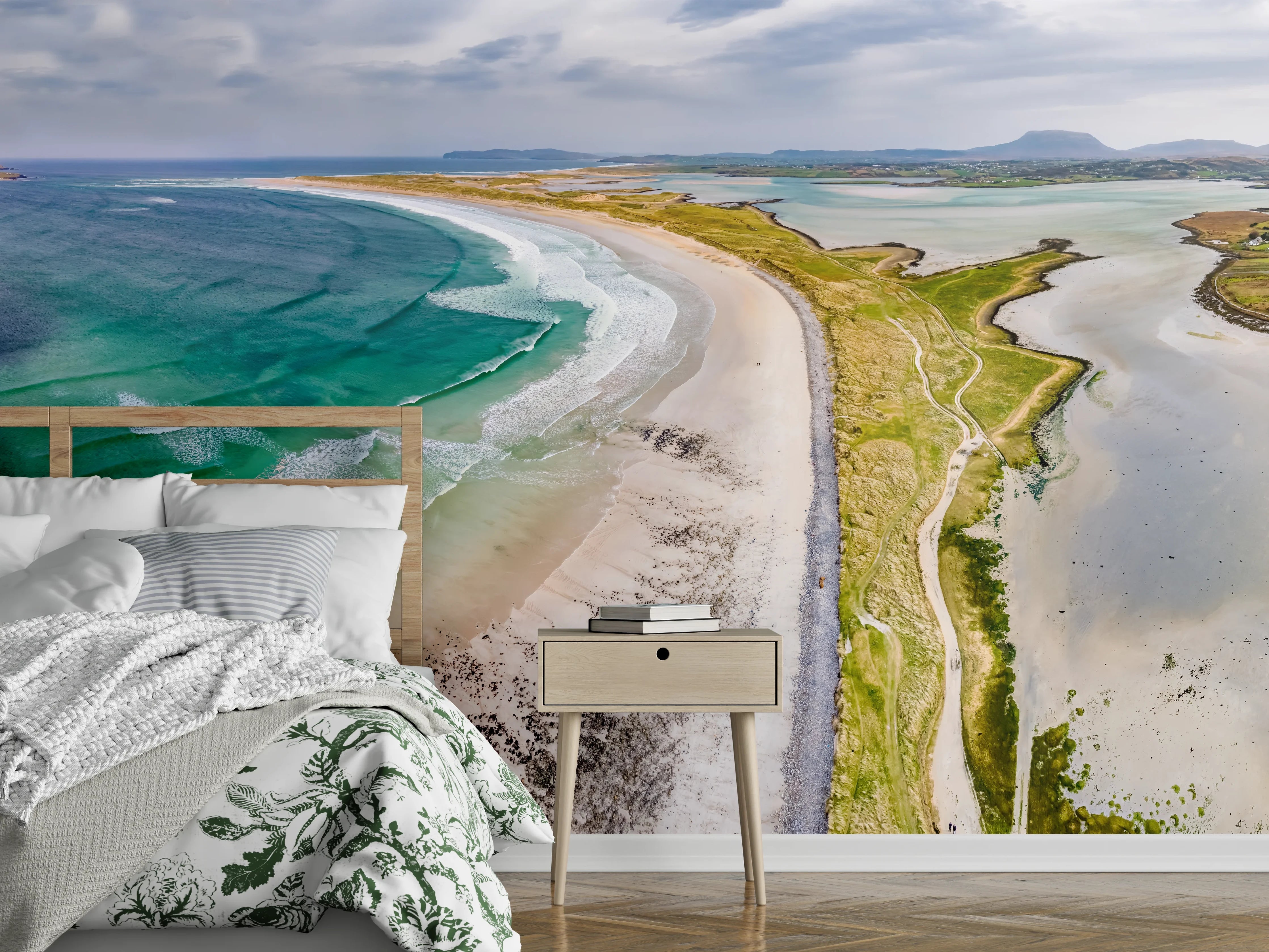 Wandverkleidung Schlafzimmer - Panorama Strand Landschaft Irland