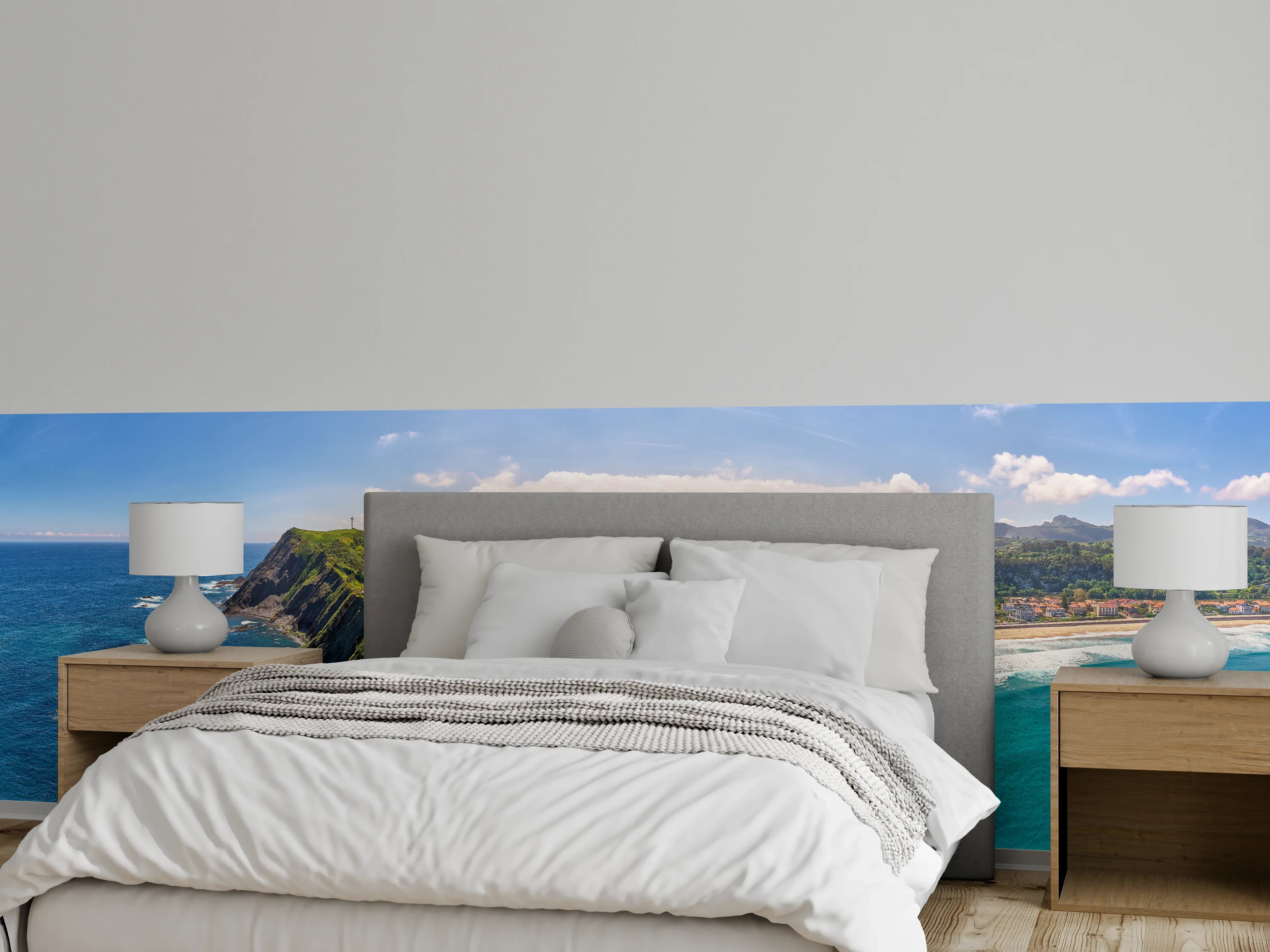 Wandverkleidung Schlafzimmer - Panorama Strand und Küste Spanien
