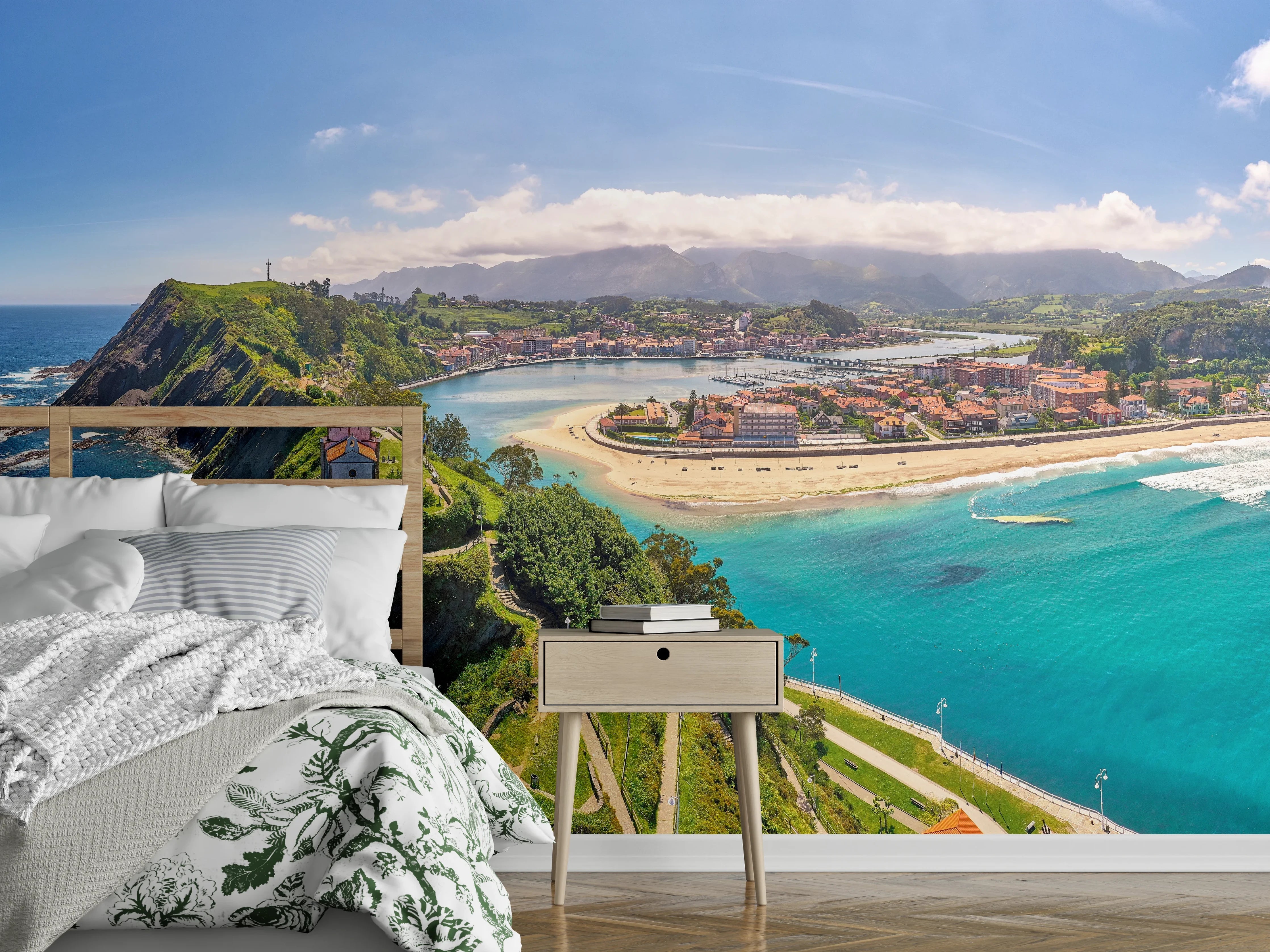 Wandverkleidung Schlafzimmer - Panorama Strand und Küste Spanien