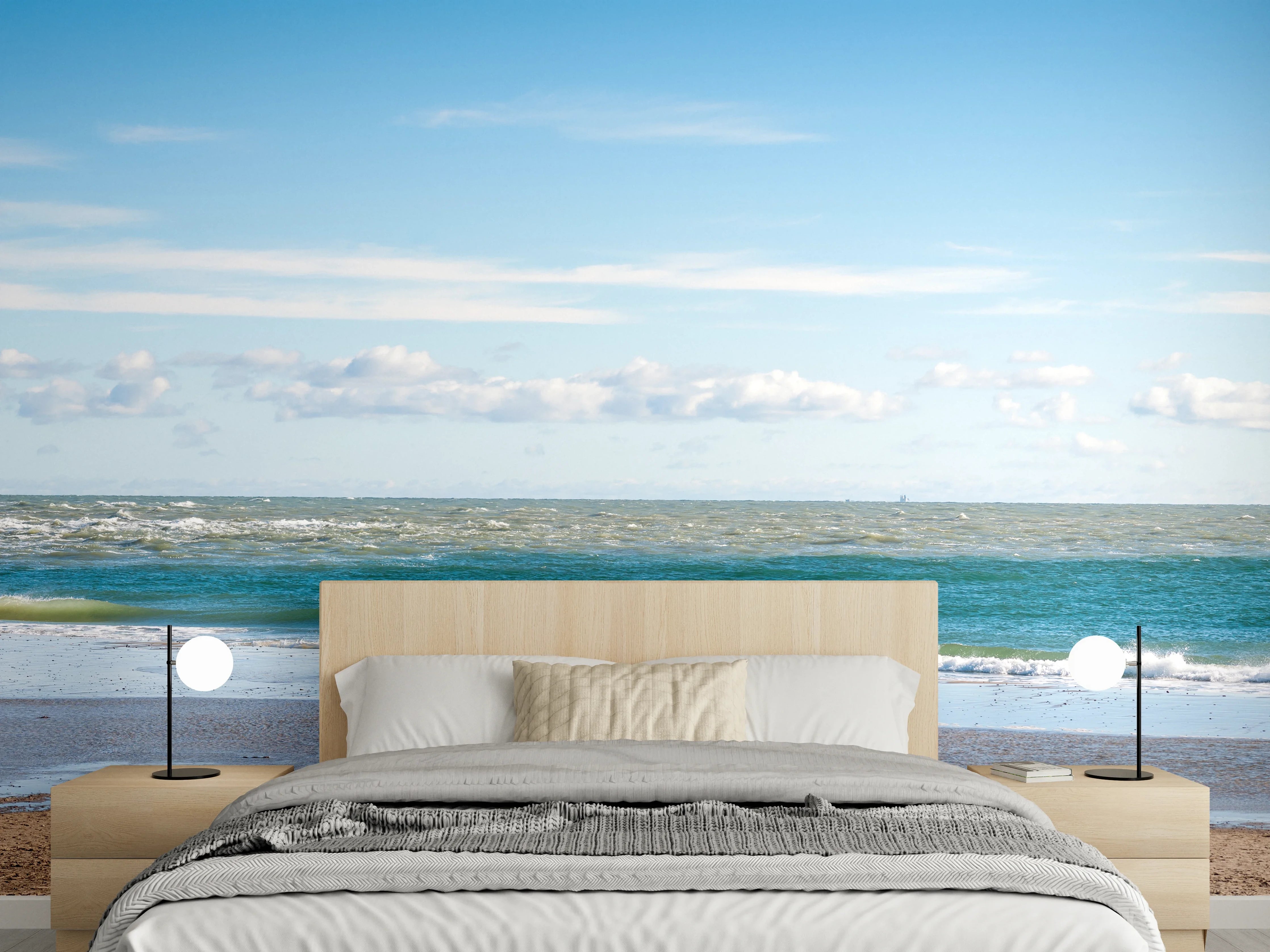 Wandverkleidung Schlafzimmer - Panorama Strand und Meer Fototapete