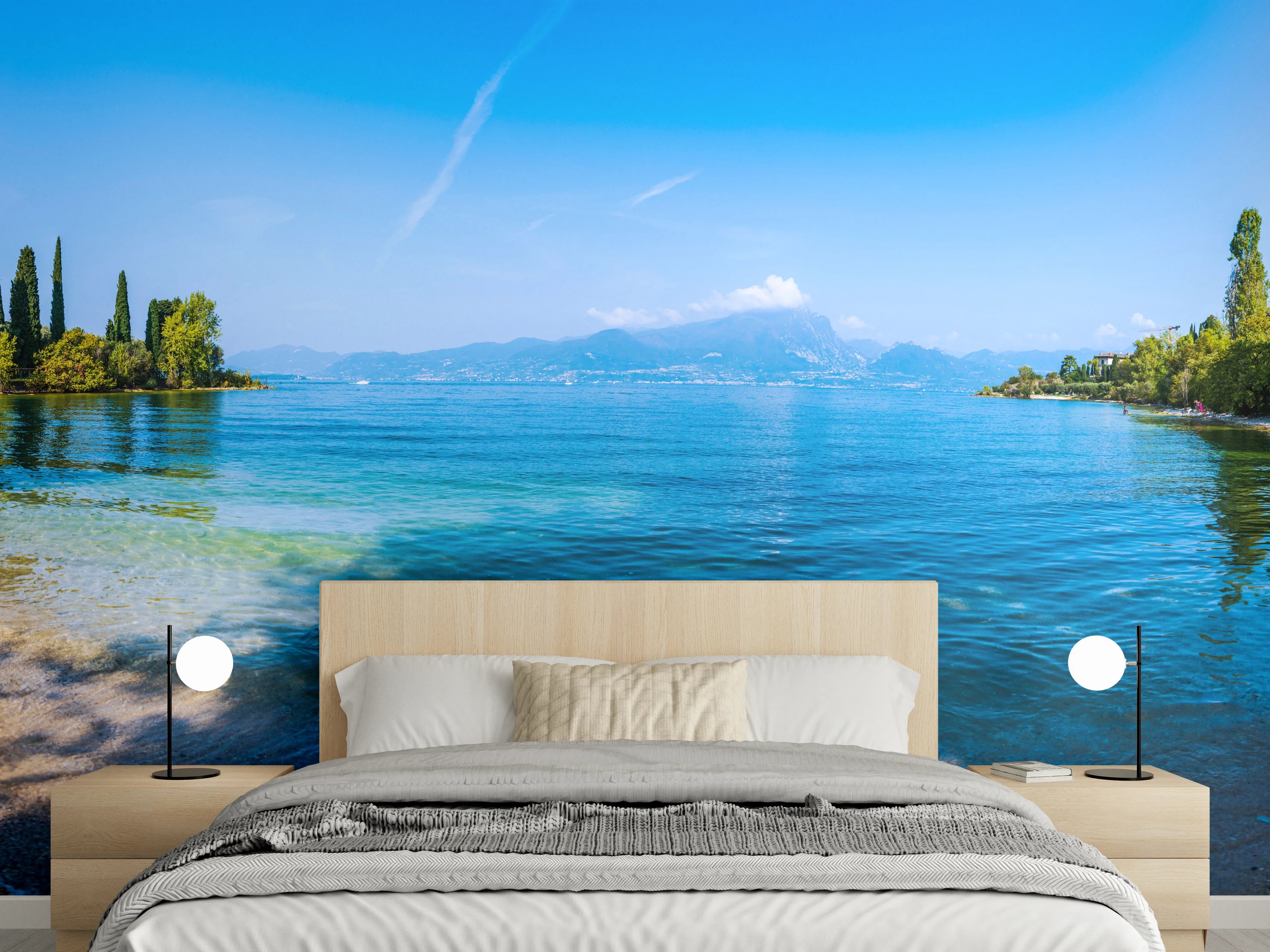 Wandverkleidung Schlafzimmer - Panorama am See – Naturidylle pur