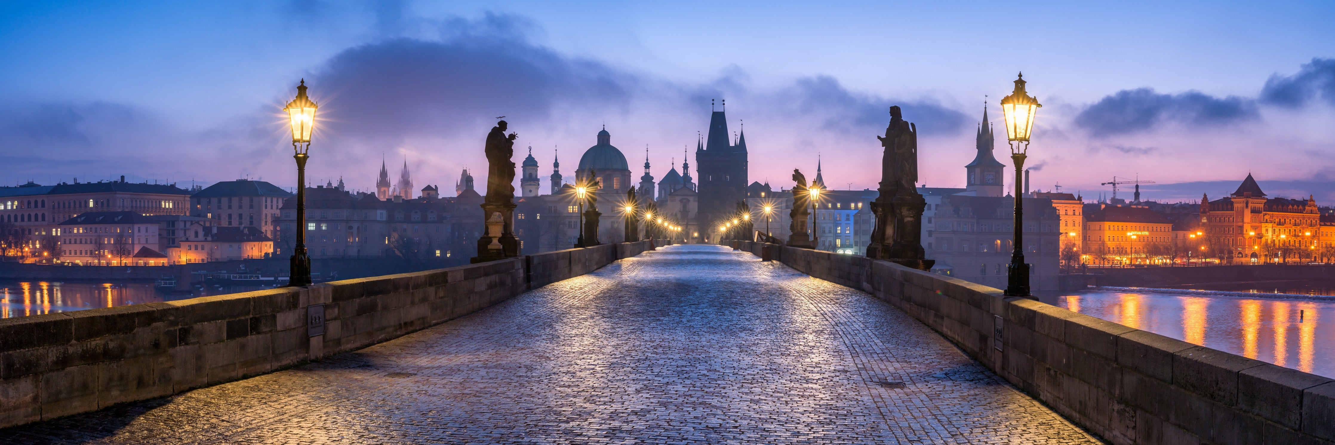 Wandverkleidung Schlafzimmer-Panorama der Karlsbrücke in Prag