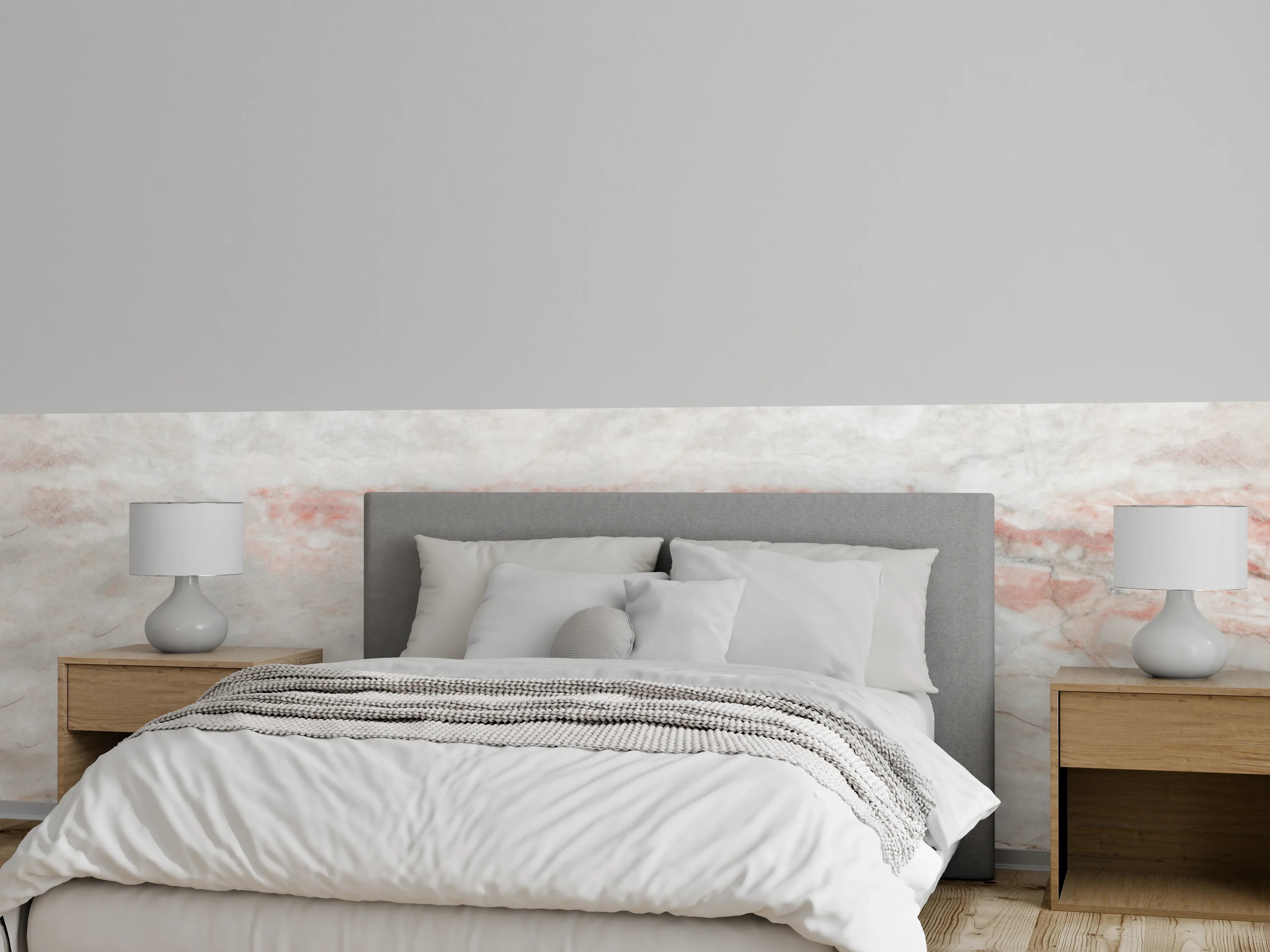 Wandverkleidung Schlafzimmer - Panorama der grauen Marmor Textur