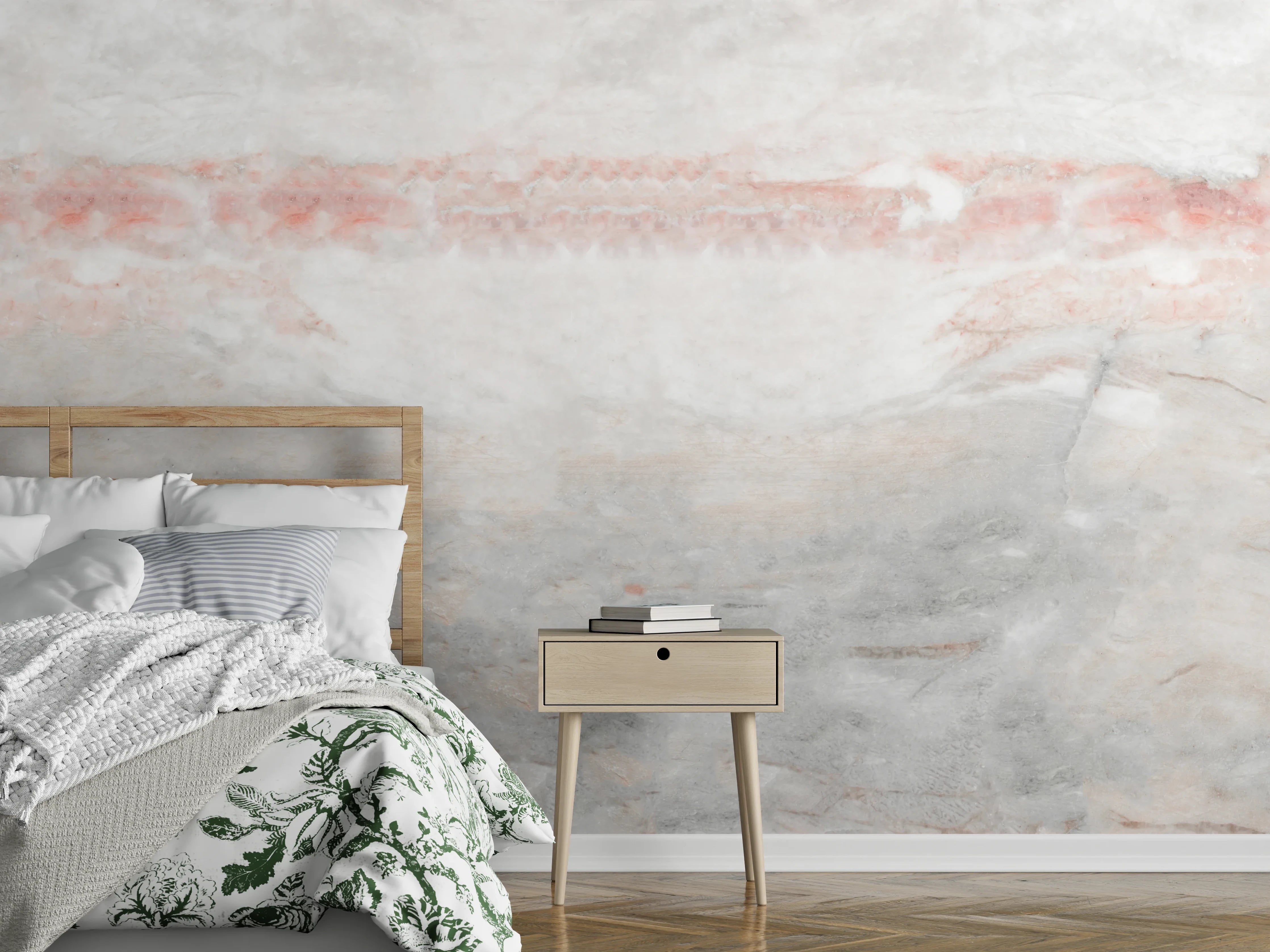 Wandverkleidung Schlafzimmer - Panorama der grauen Marmor Textur