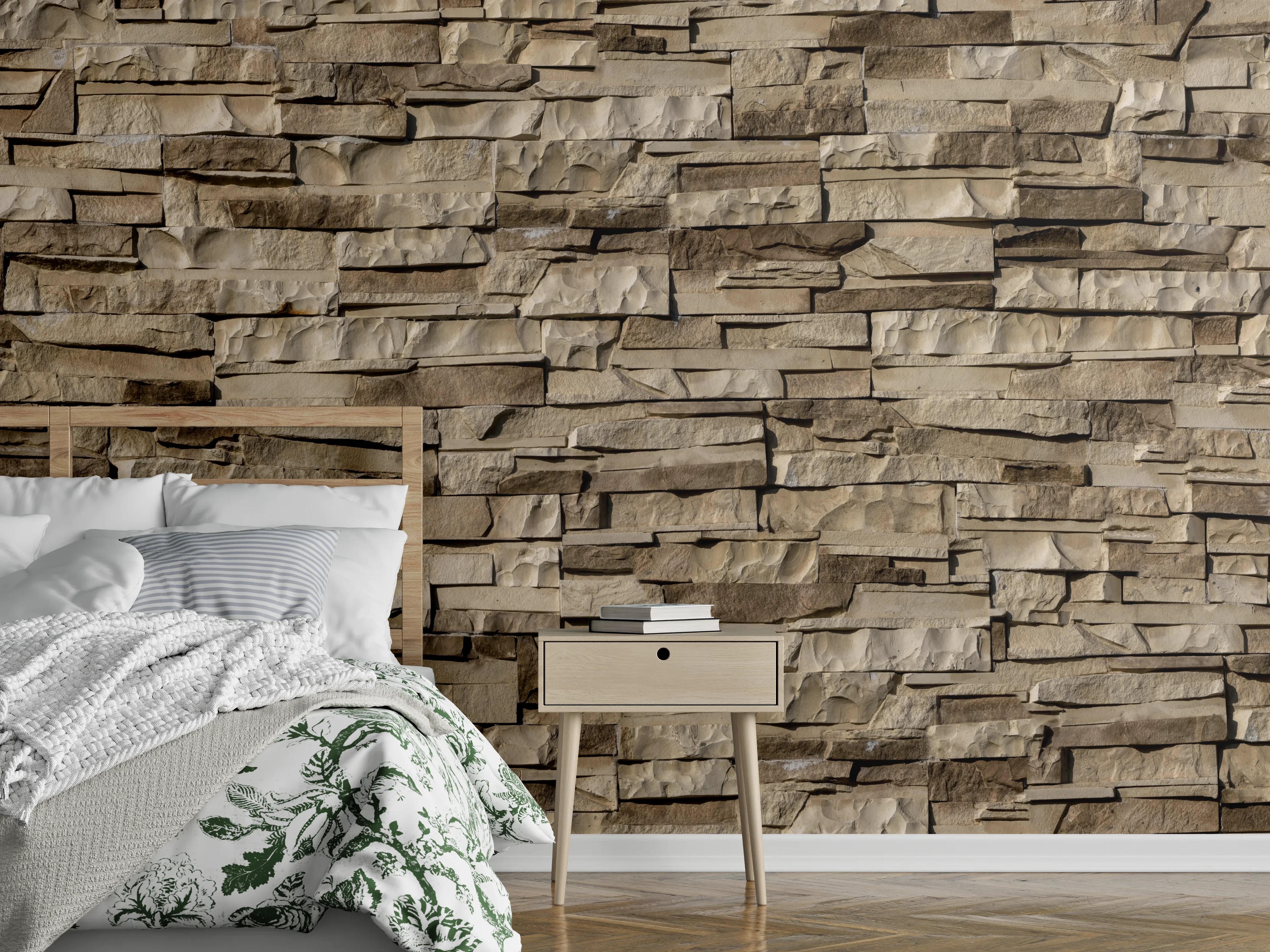Wandverkleidung Schlafzimmer - Panorama nahtlose Textur von Klinkerfliesen