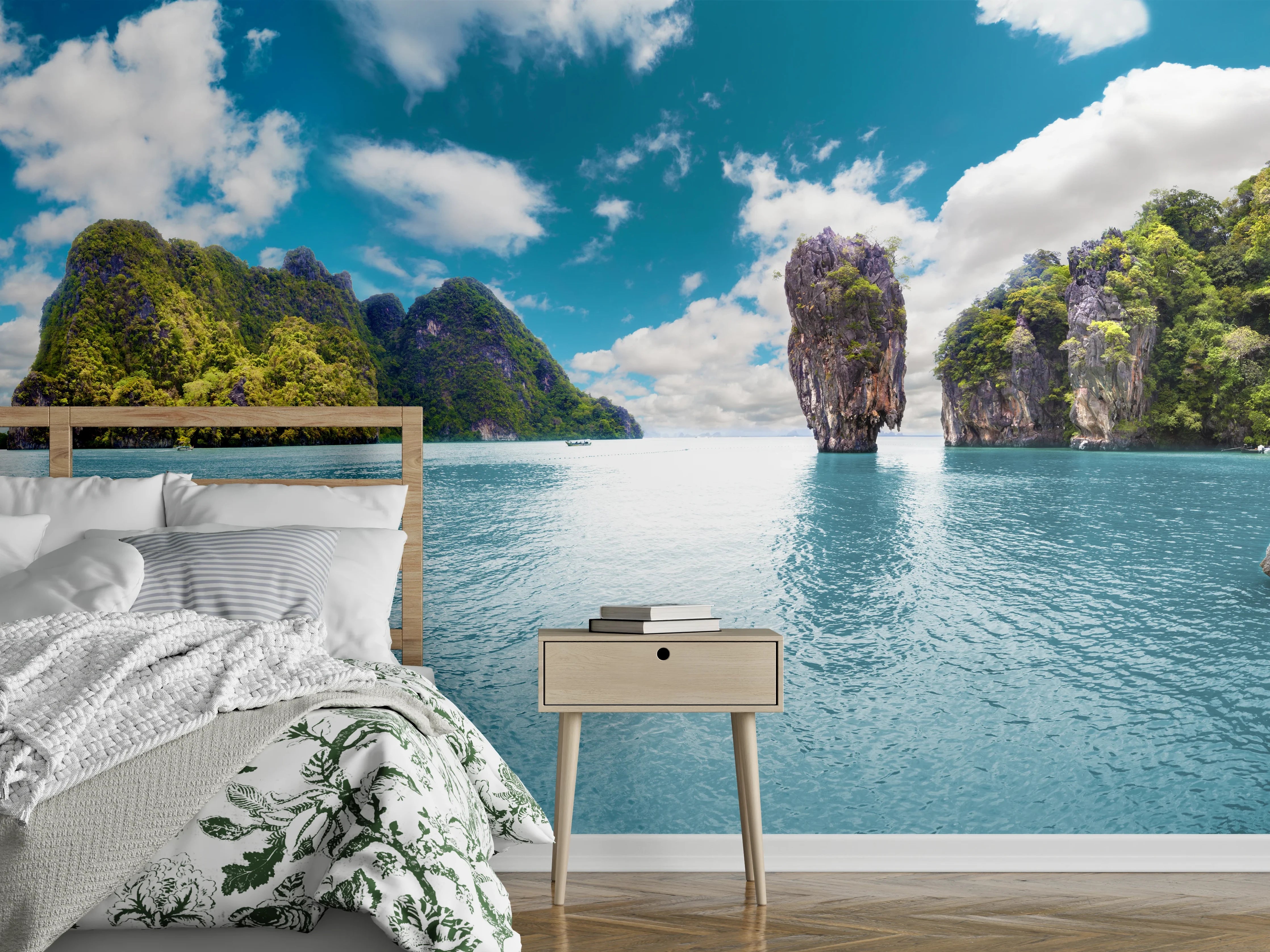Wandverkleidung Schlafzimmer - Panorama thailändische Inseln und türkisblaues Meer